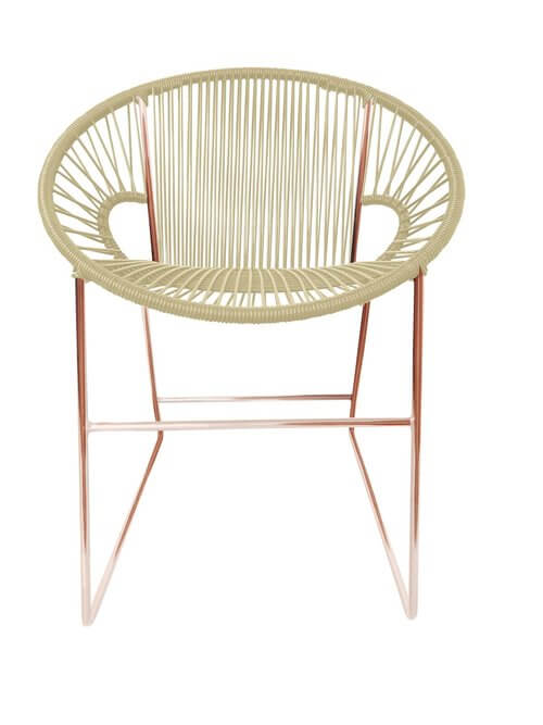 Puerto Dining Chair Cooper Frame - Color Ivory Weave