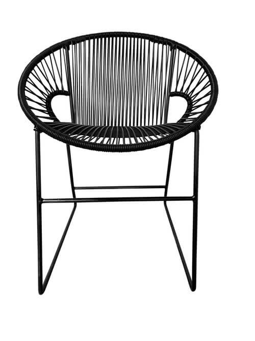 Puerto Dining Chair Black Frame - Color Black Weave