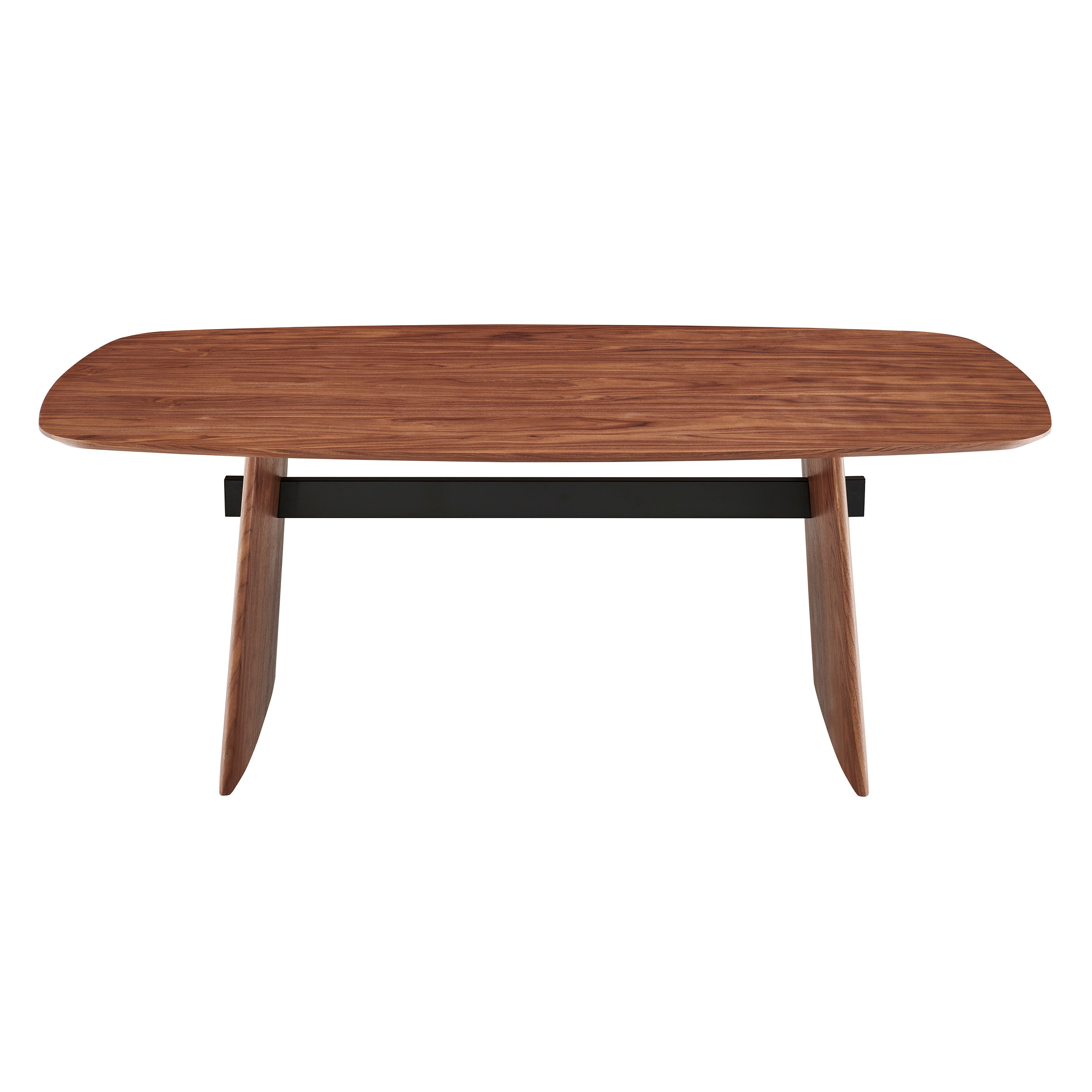 Folke Table Top and Base in Walnut with Matte Black Cross Bar