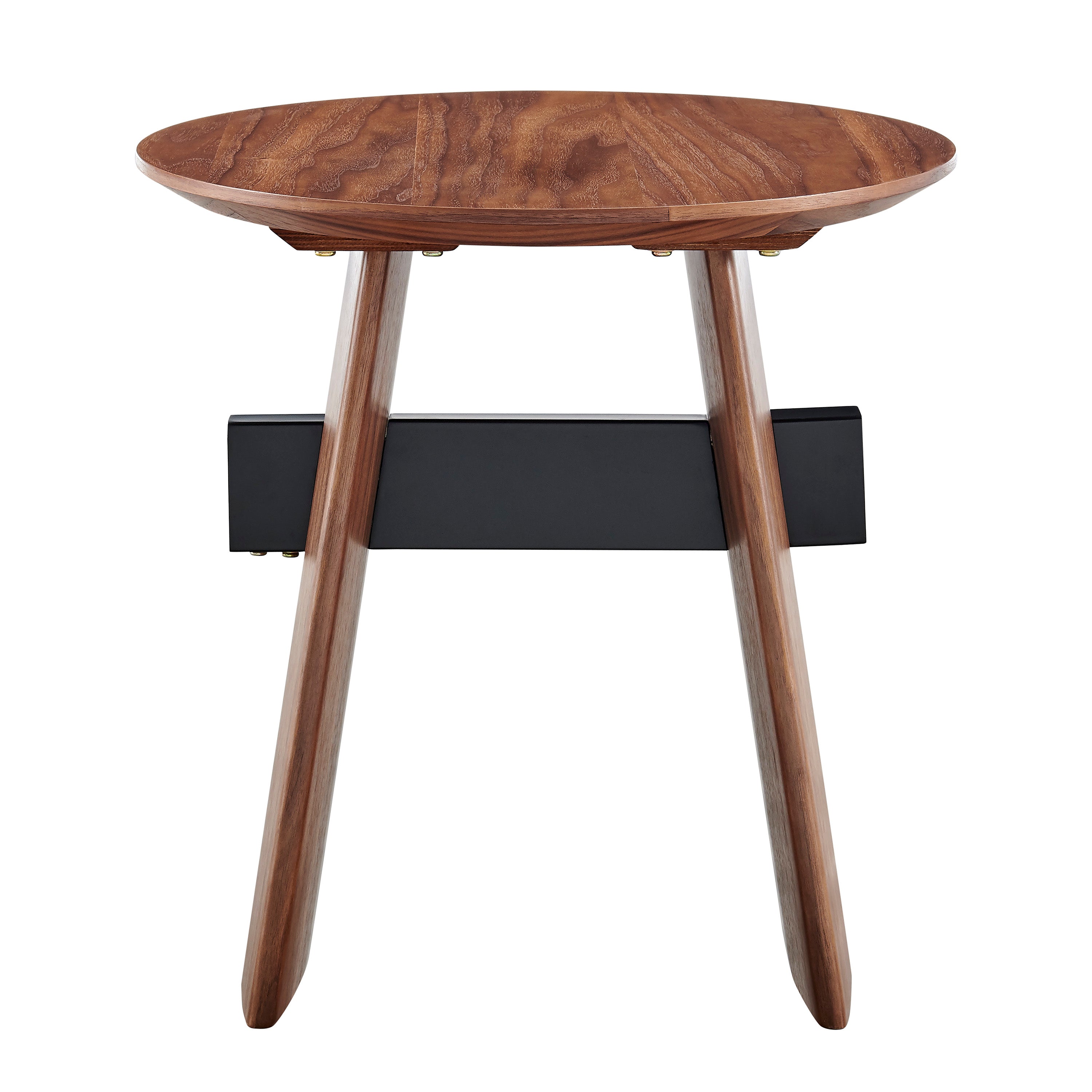 Folke Side Table in Walnut with Matte Black Cross Bar