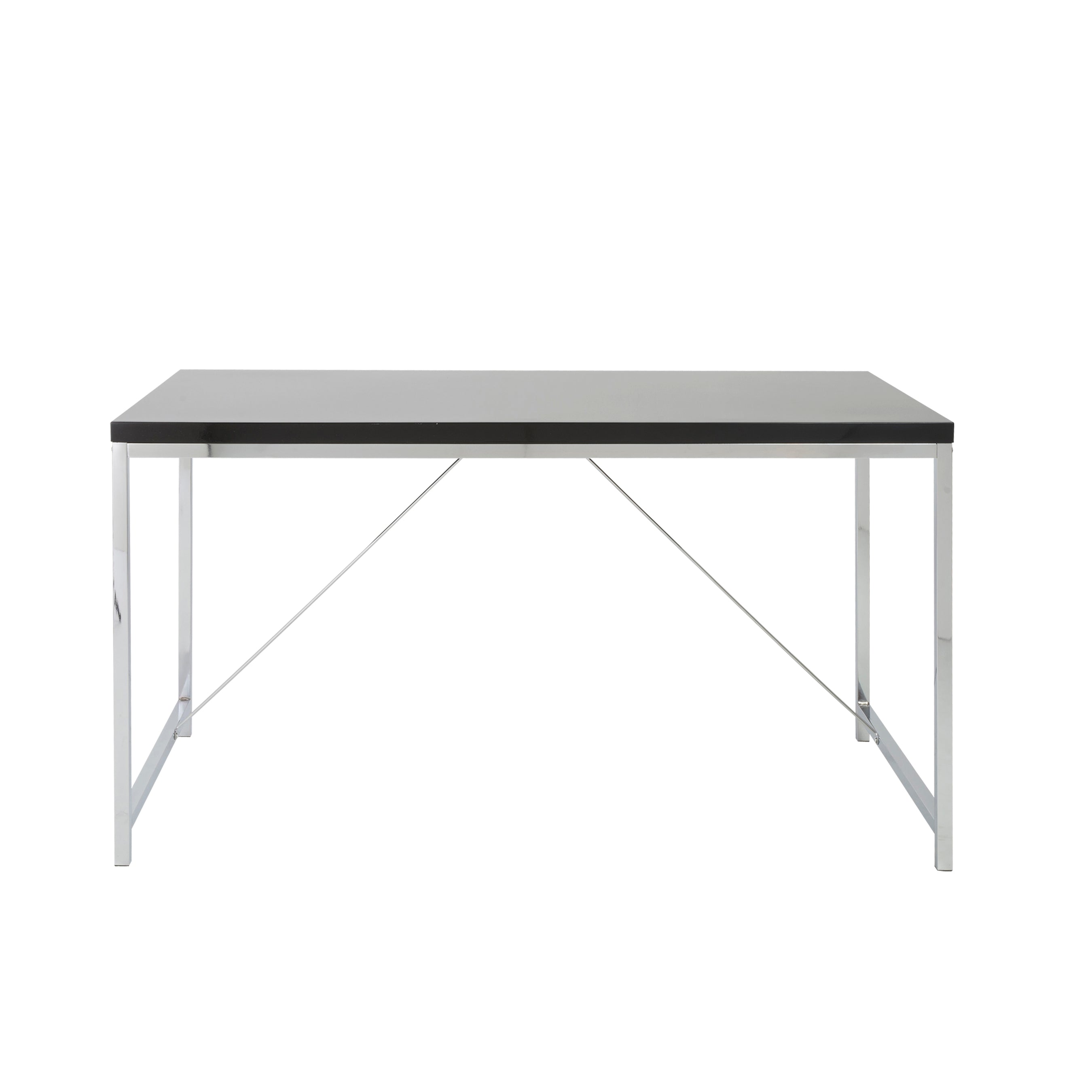 Gilbert Desk in Black with Chrome Steel Frame