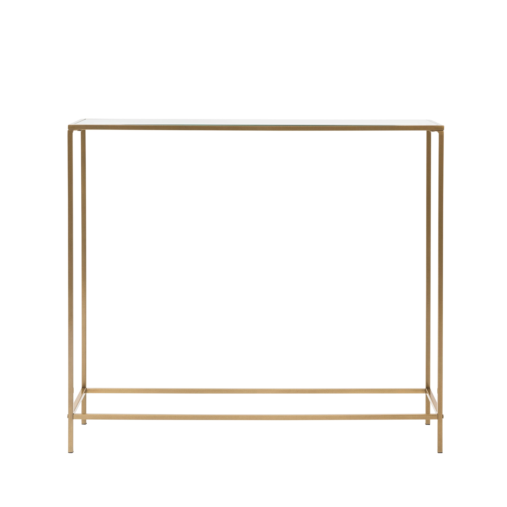 Arvi Console in Clear Glass with Brass Base