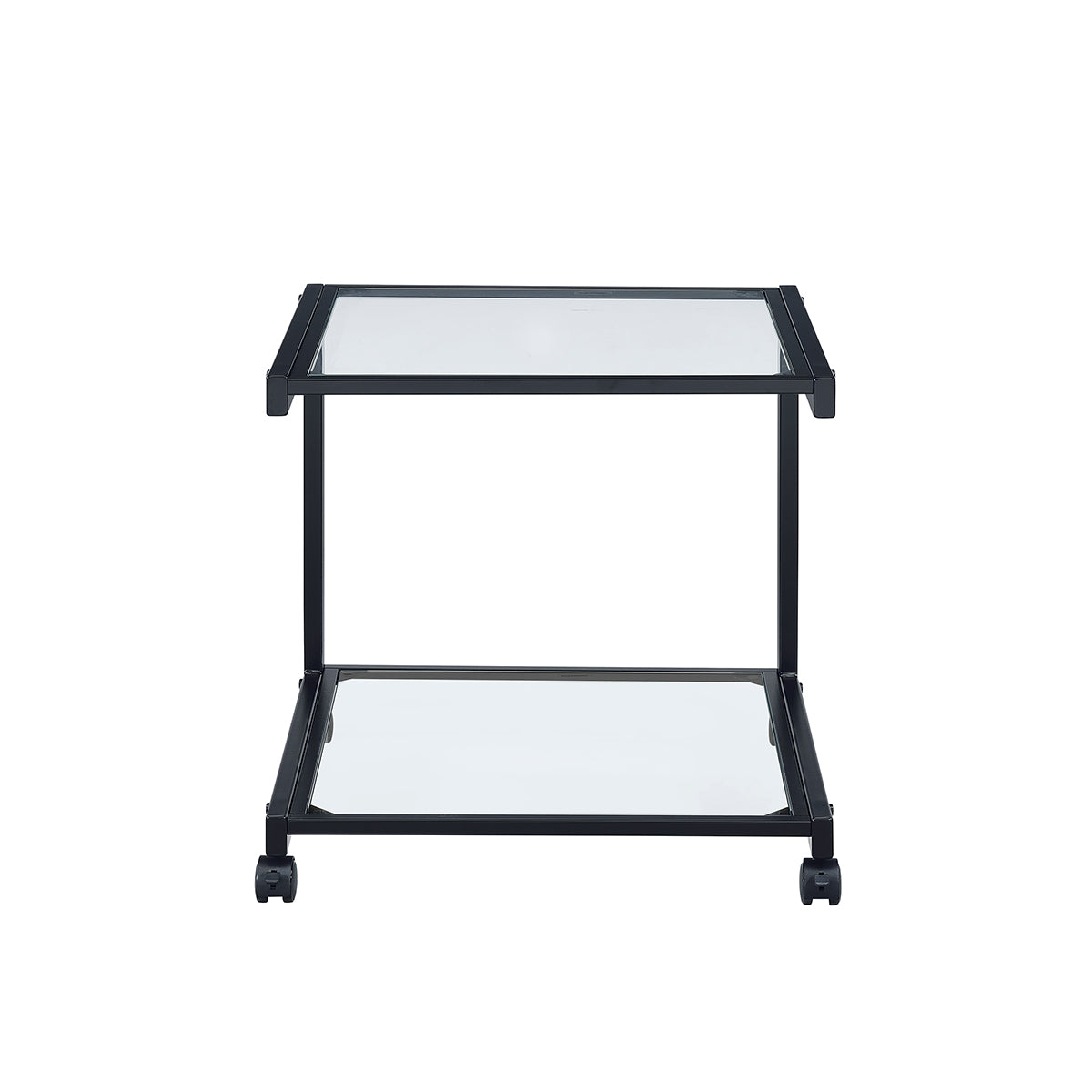 Caesar Printer Cart in Black with Clear Glass