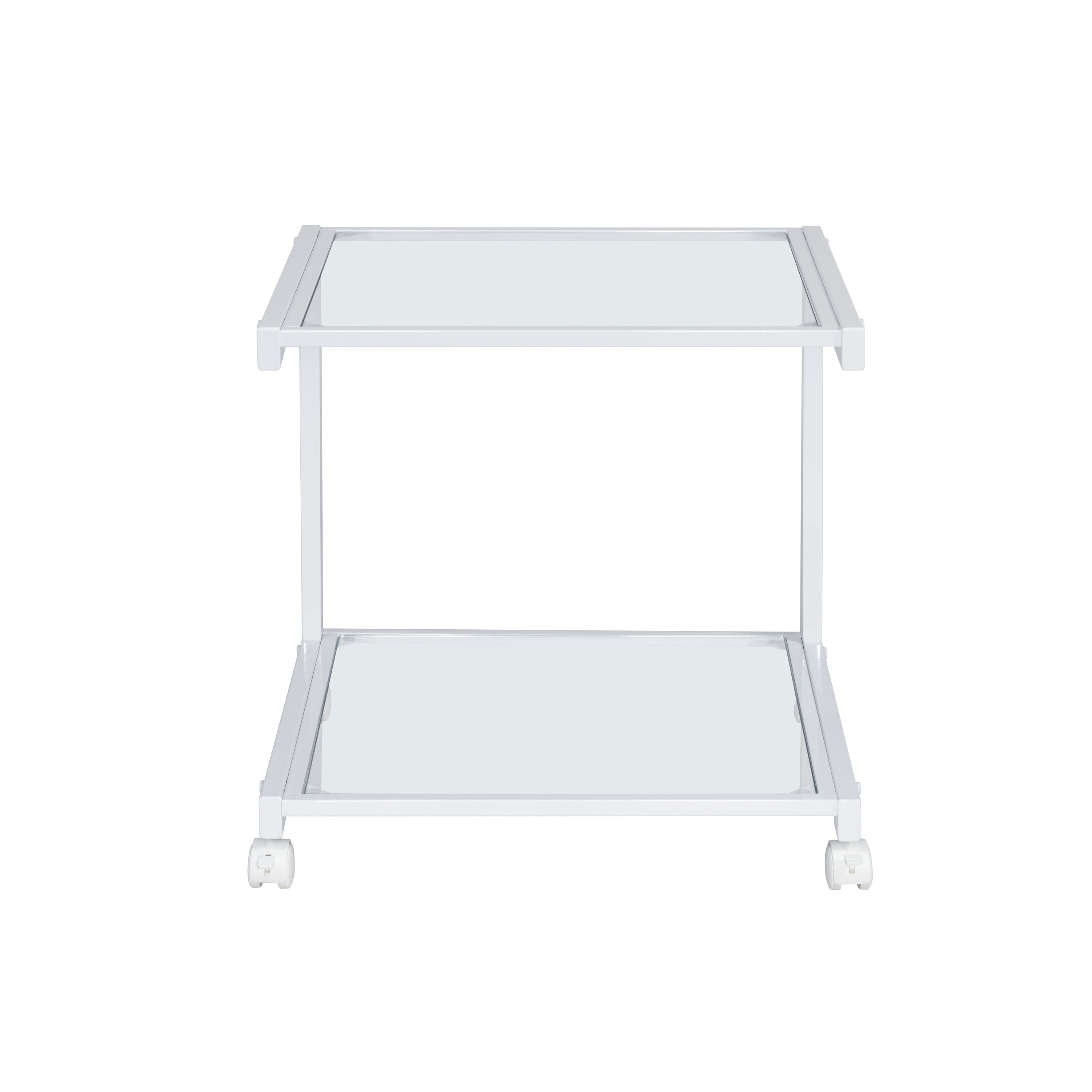 Caesar Printer Cart in White with Clear Glass