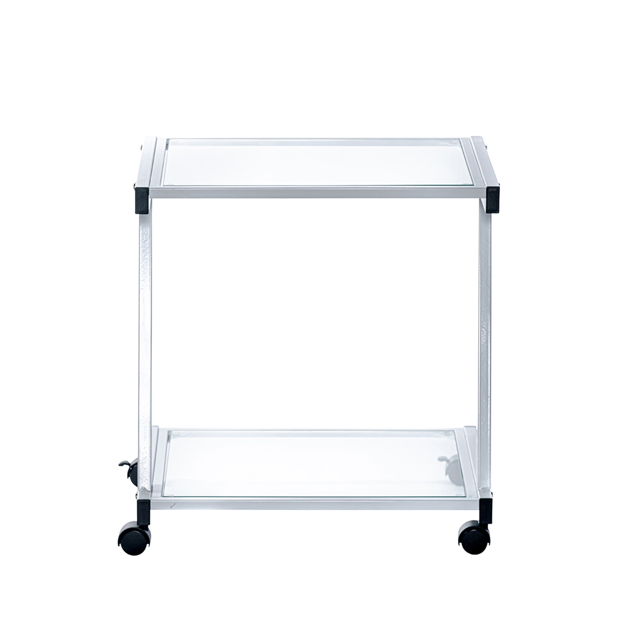 L-Series Printer Cart in White with Clear Glass