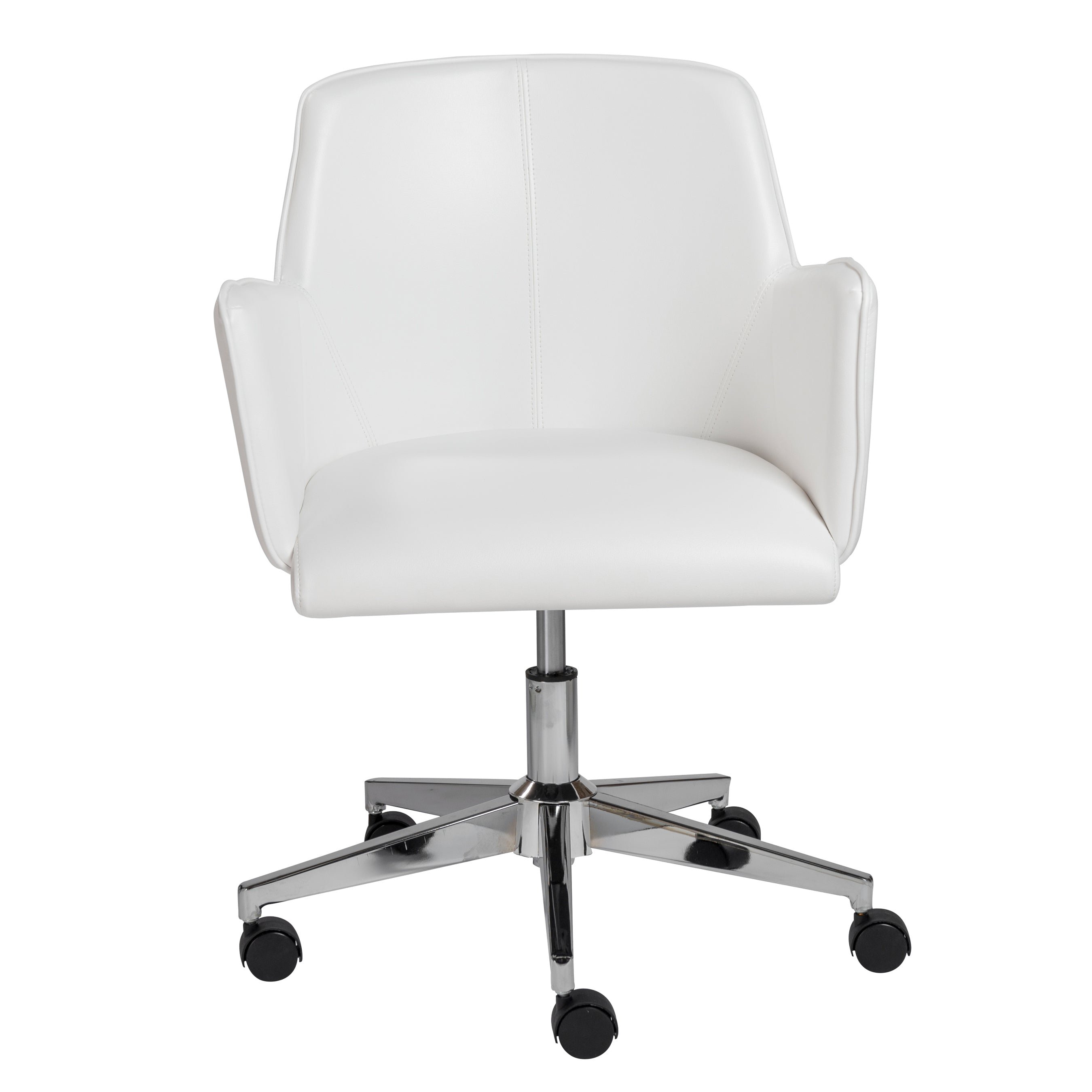 Sunny Pro Office Chair in White with Chrome Base