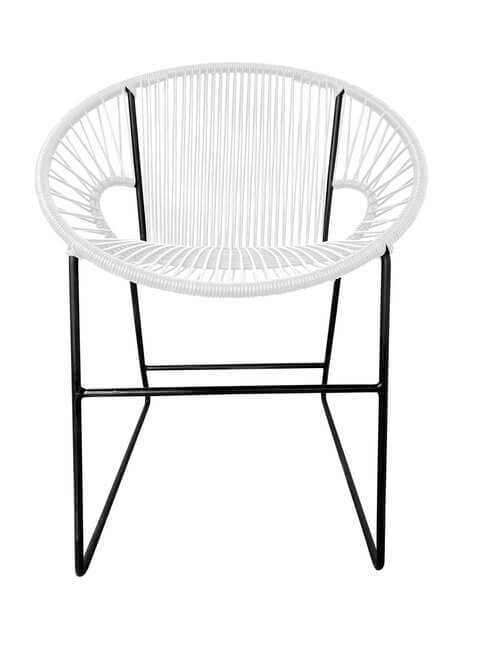 Puerto Dining Chair Black Frame - Color White Weave