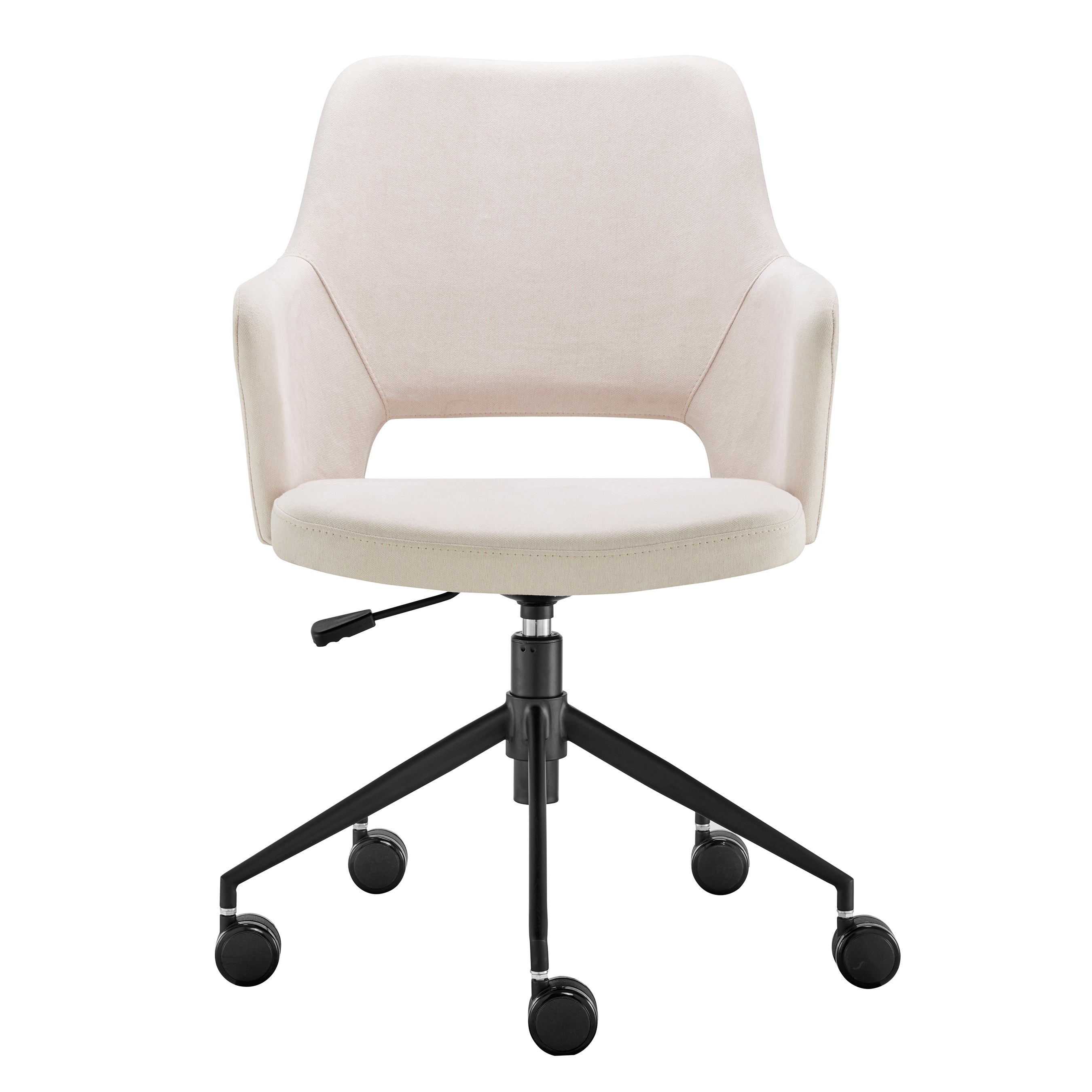 Darcie Office Chair in Beige Fabric and Black Base