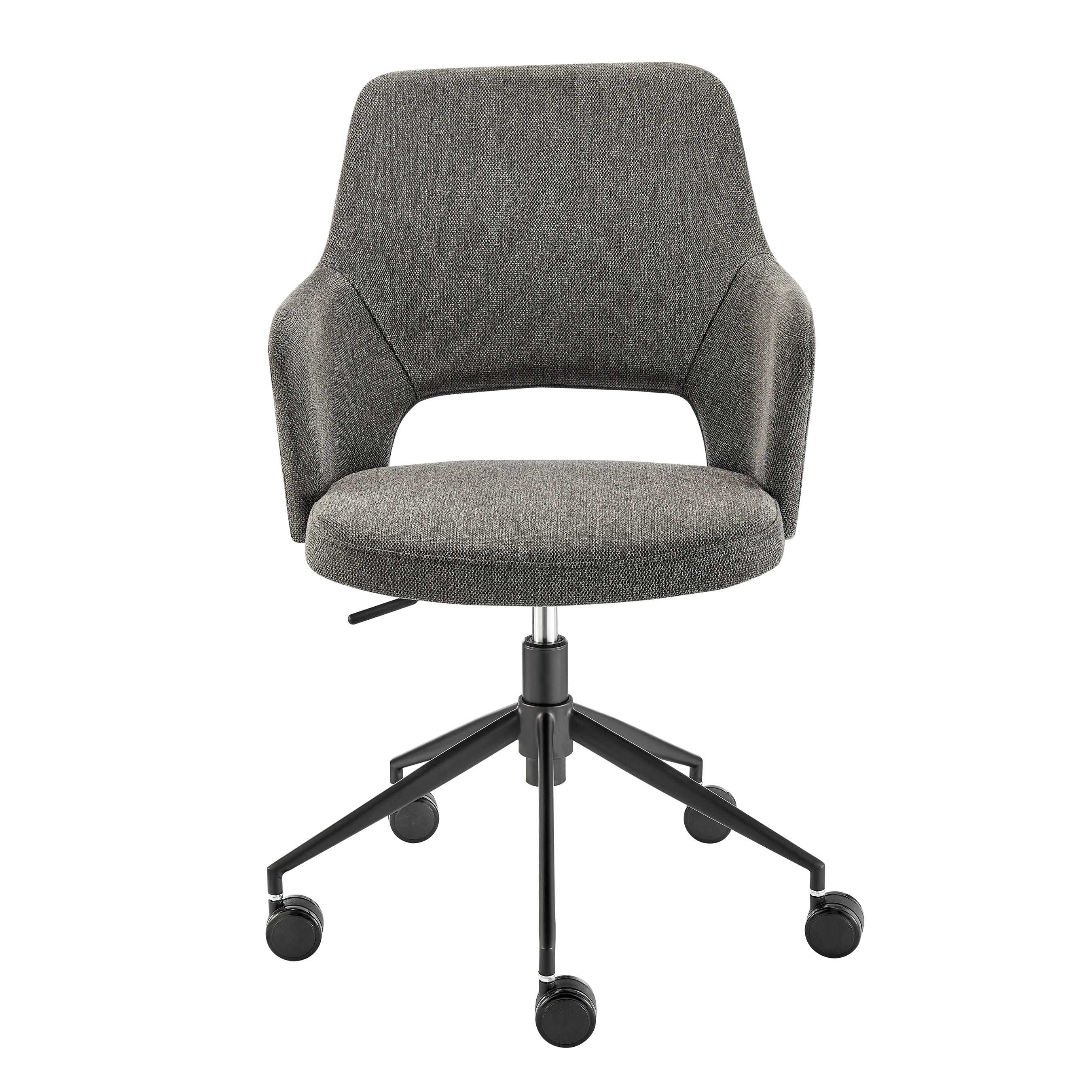 Darcie Office Chair in Charcoal Fabric and Black Base