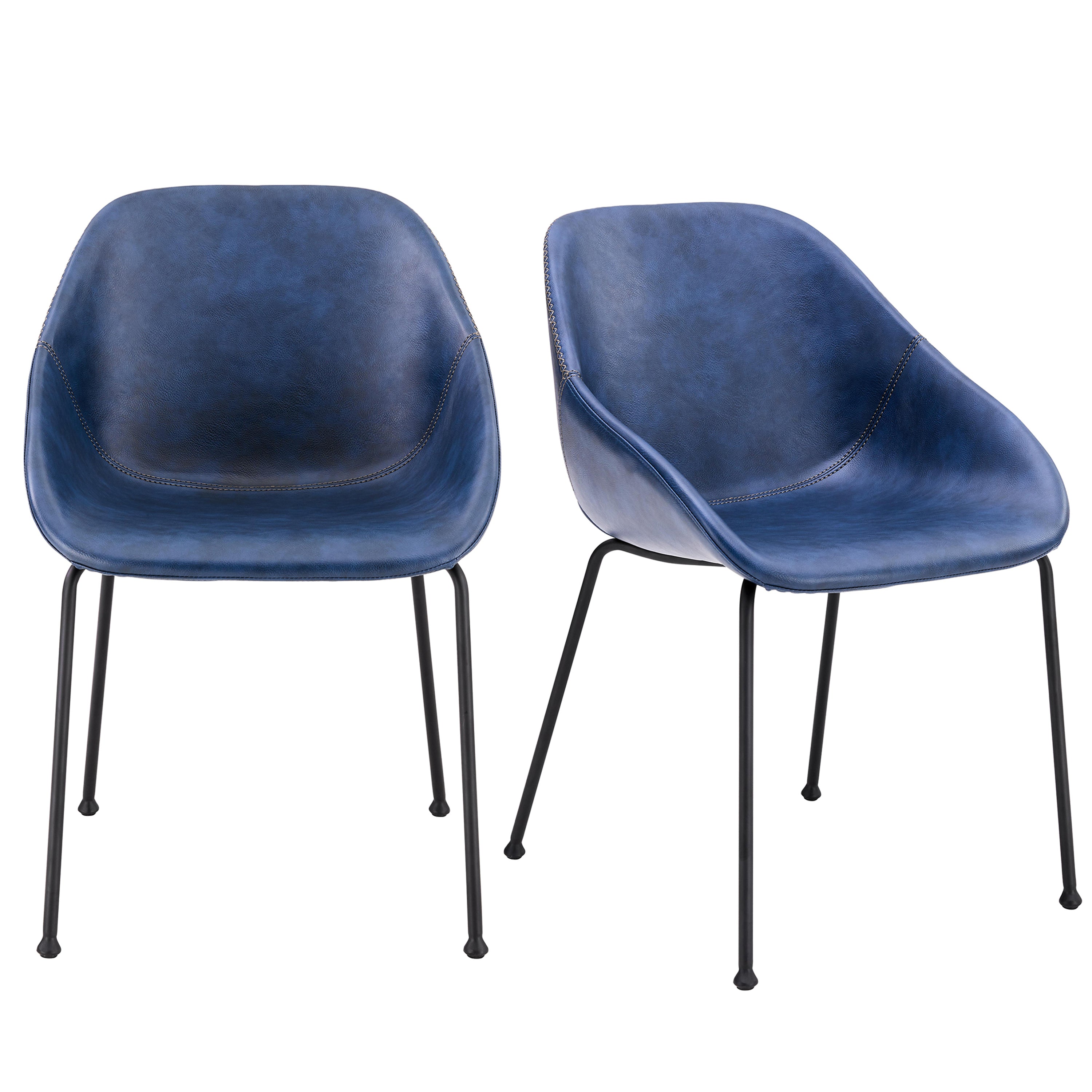 Corinna Side Chair in Vintage Dark Blue - Set of 2