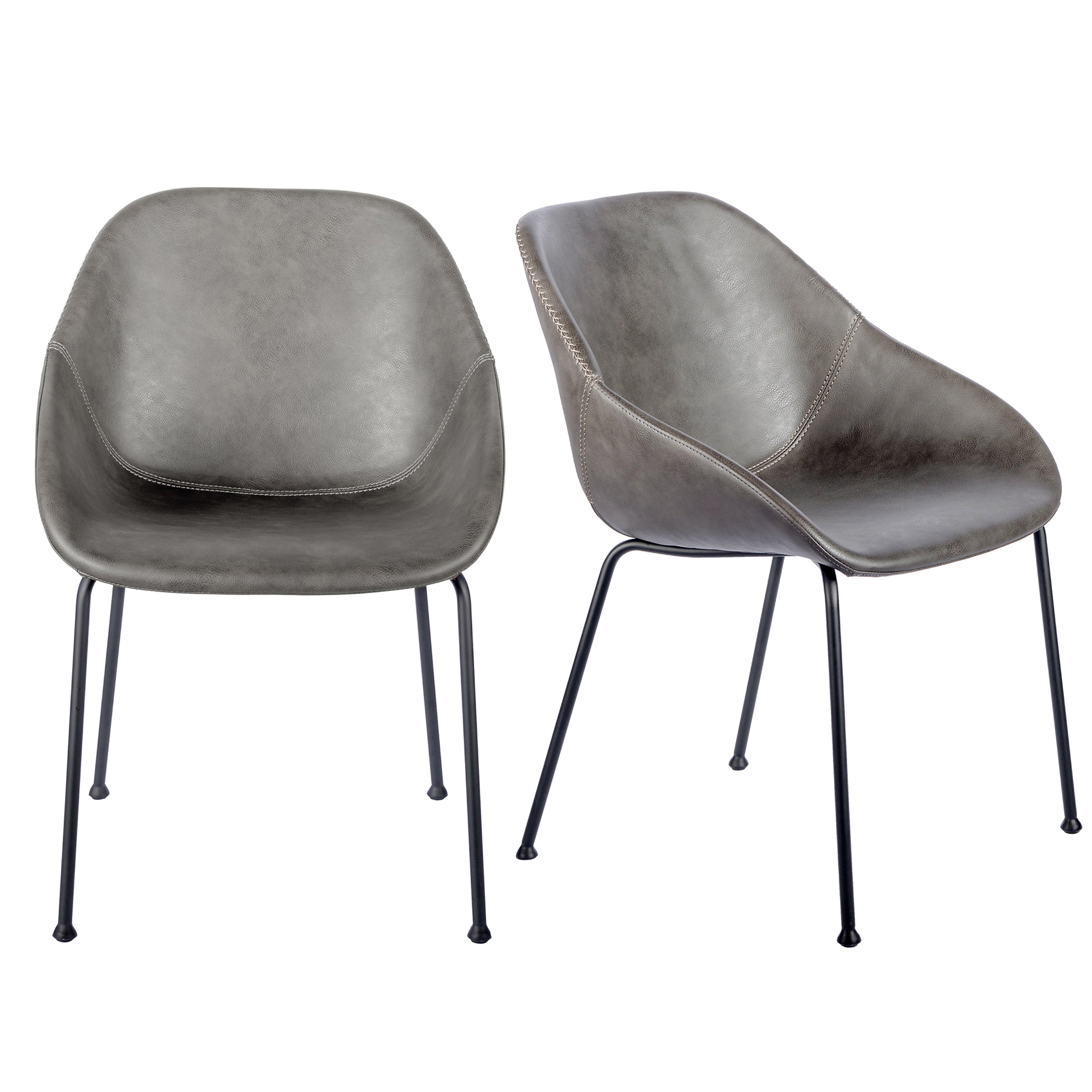 Corinna Side Chair in Dark Gray - Set of 2