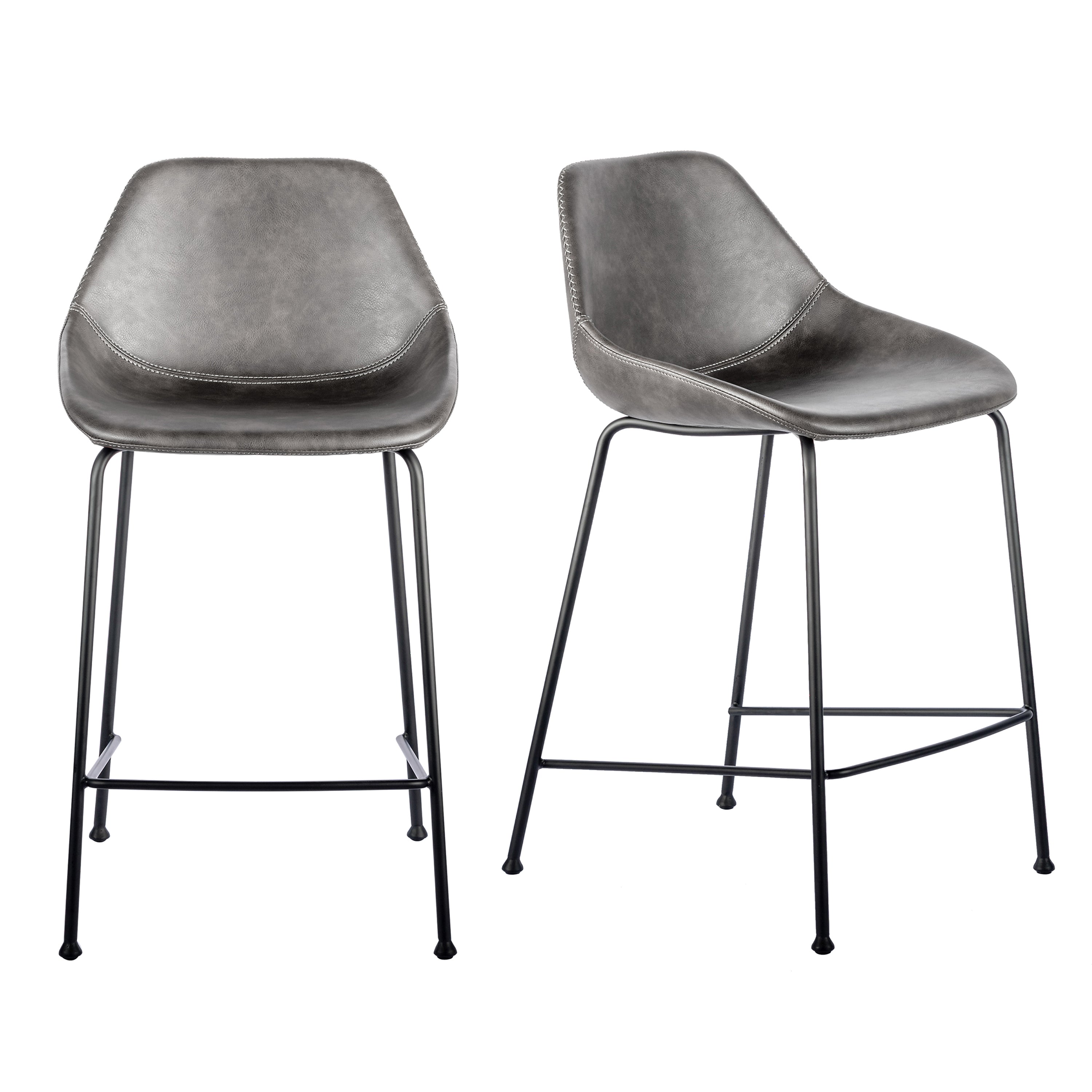 Corinna Counter Stool in Dark Gray - Set of 2