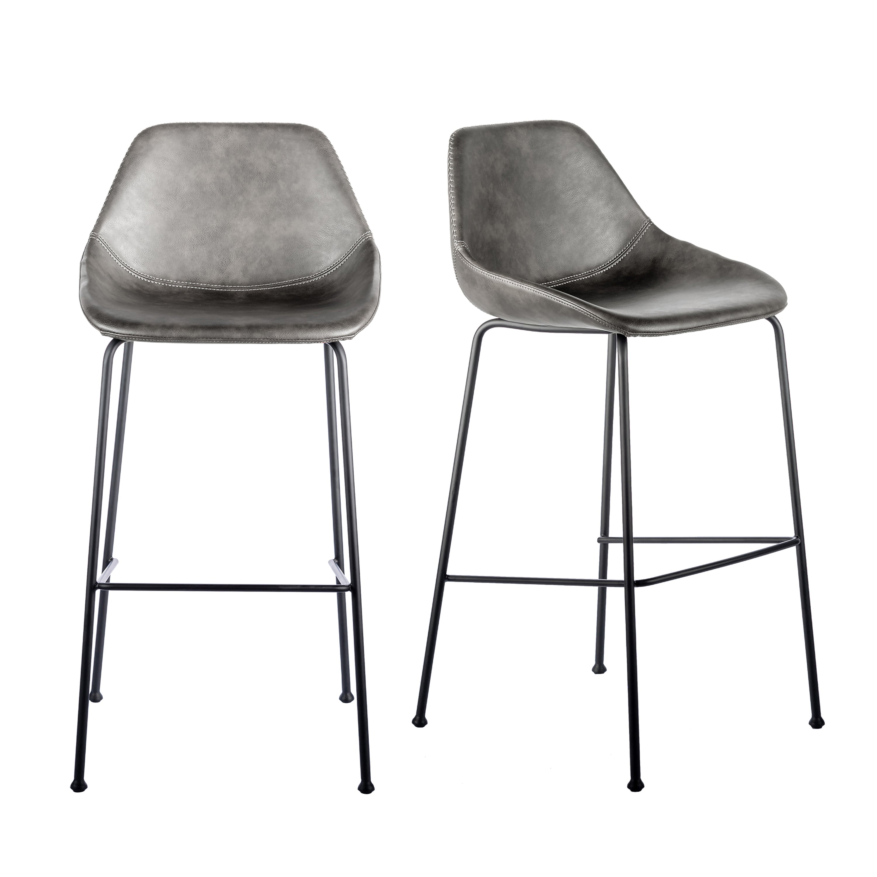 Corinna Bar Stool in Dark Gray - Set of 2