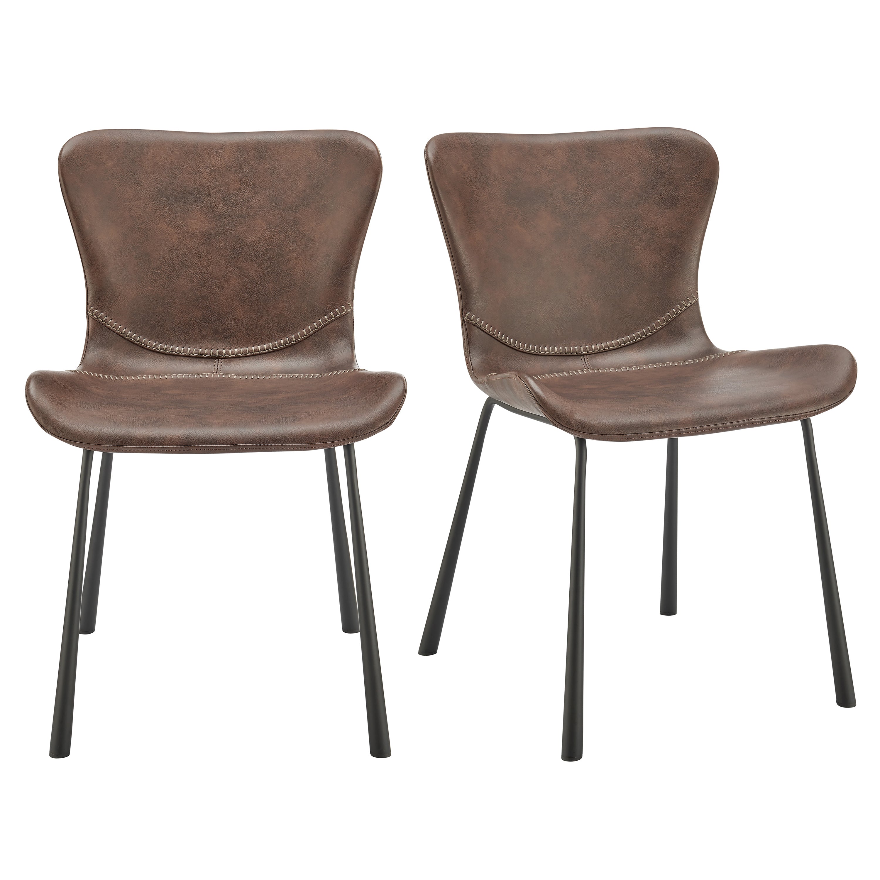 Melody Side Chair in Brown - Set of 2