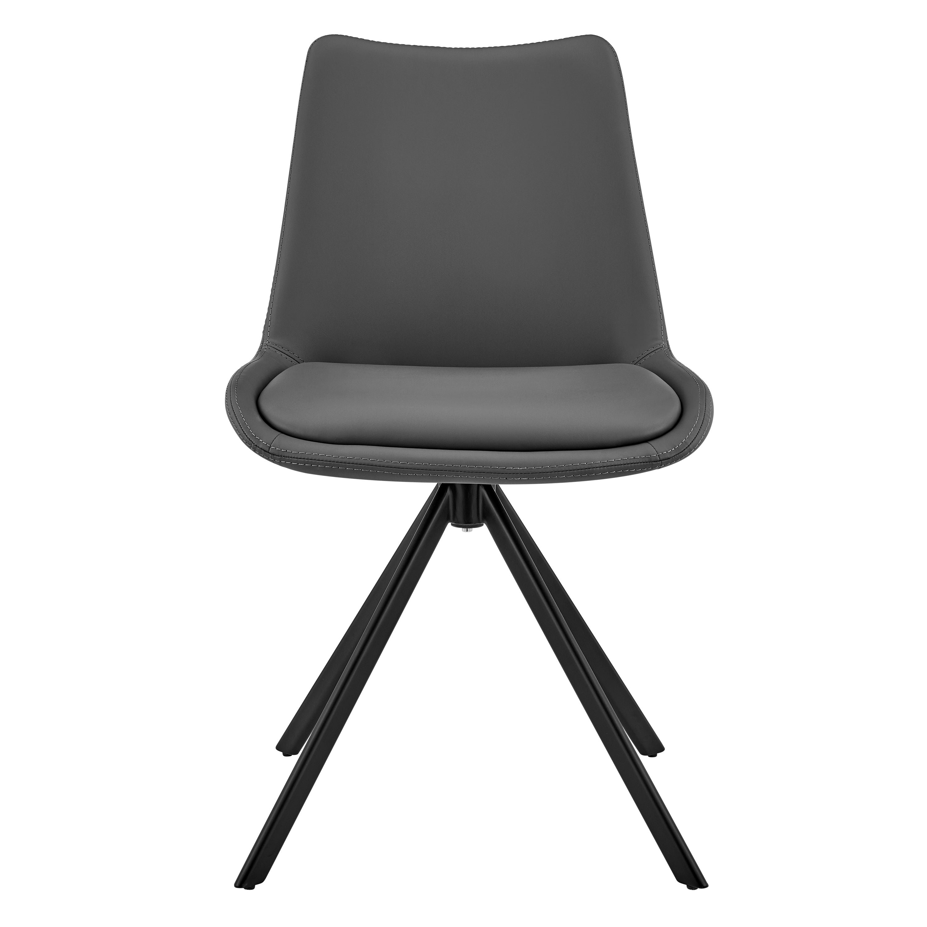 Vind Swivel Side Chair in Gray with Black Legs - Set of 1