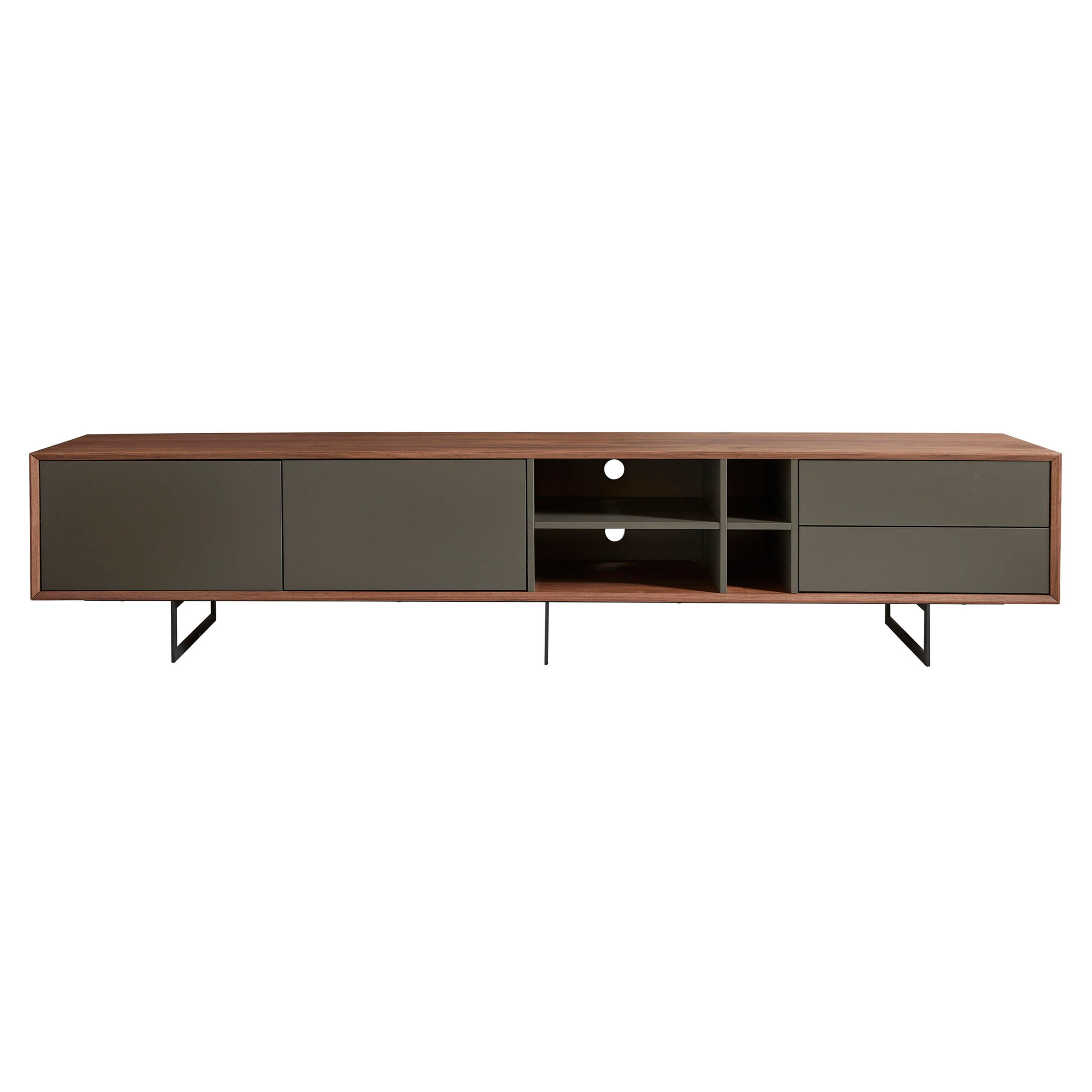 Anderson Media Stand in Walnut & Dark Gray