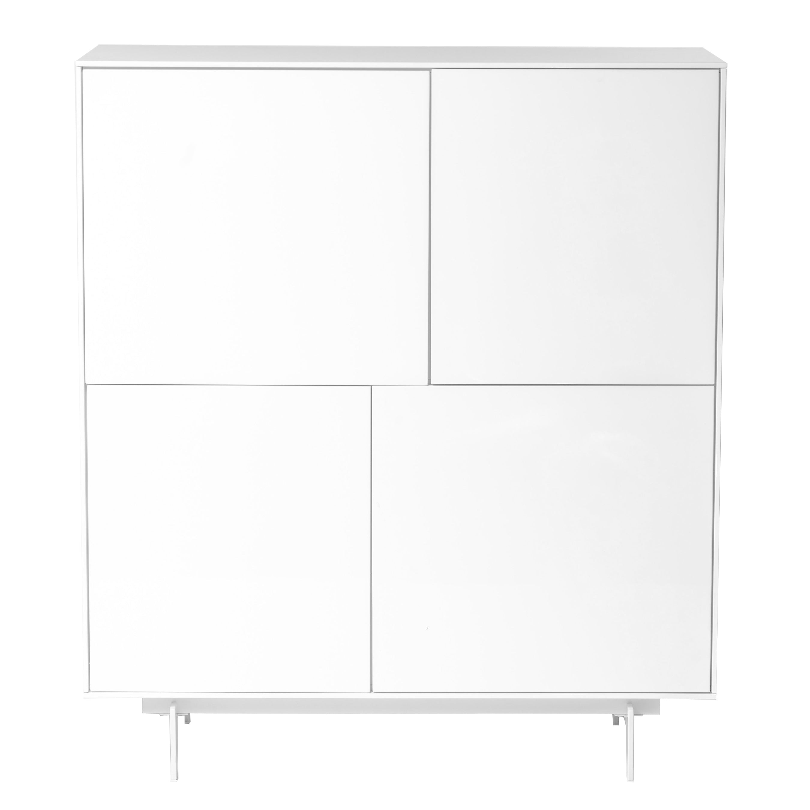 Birmingham Cabinet in High Gloss White Lacquer with White Steel Base