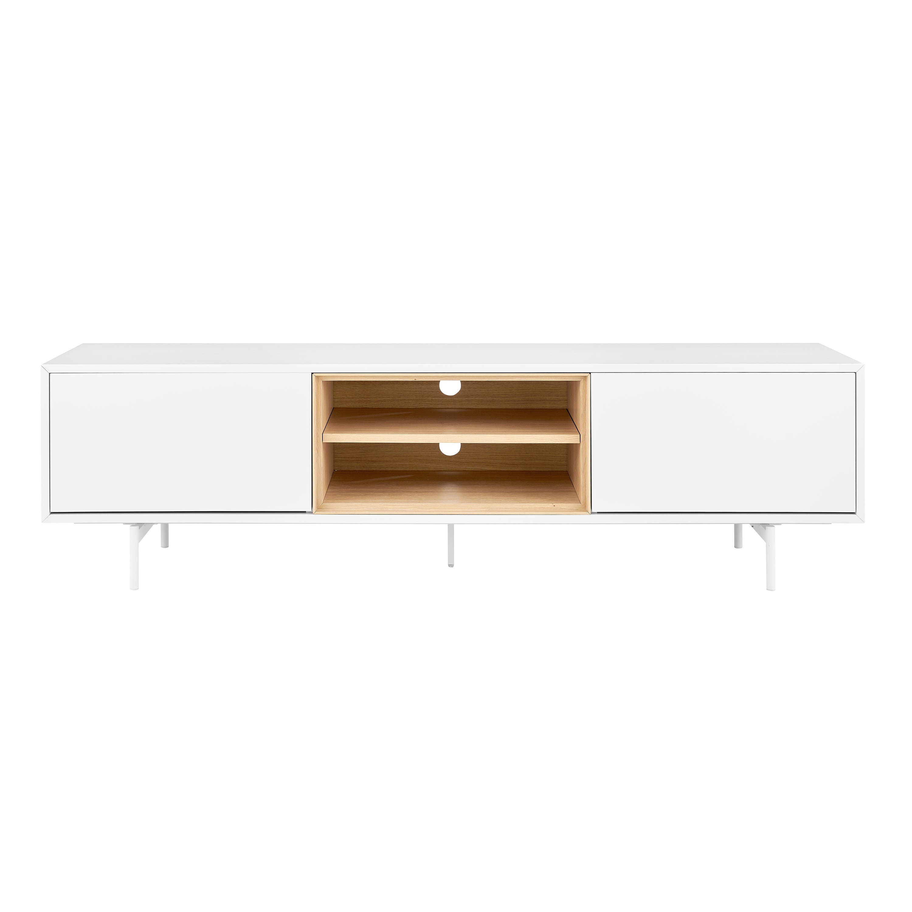 Bodie Media Stand in White and Oak