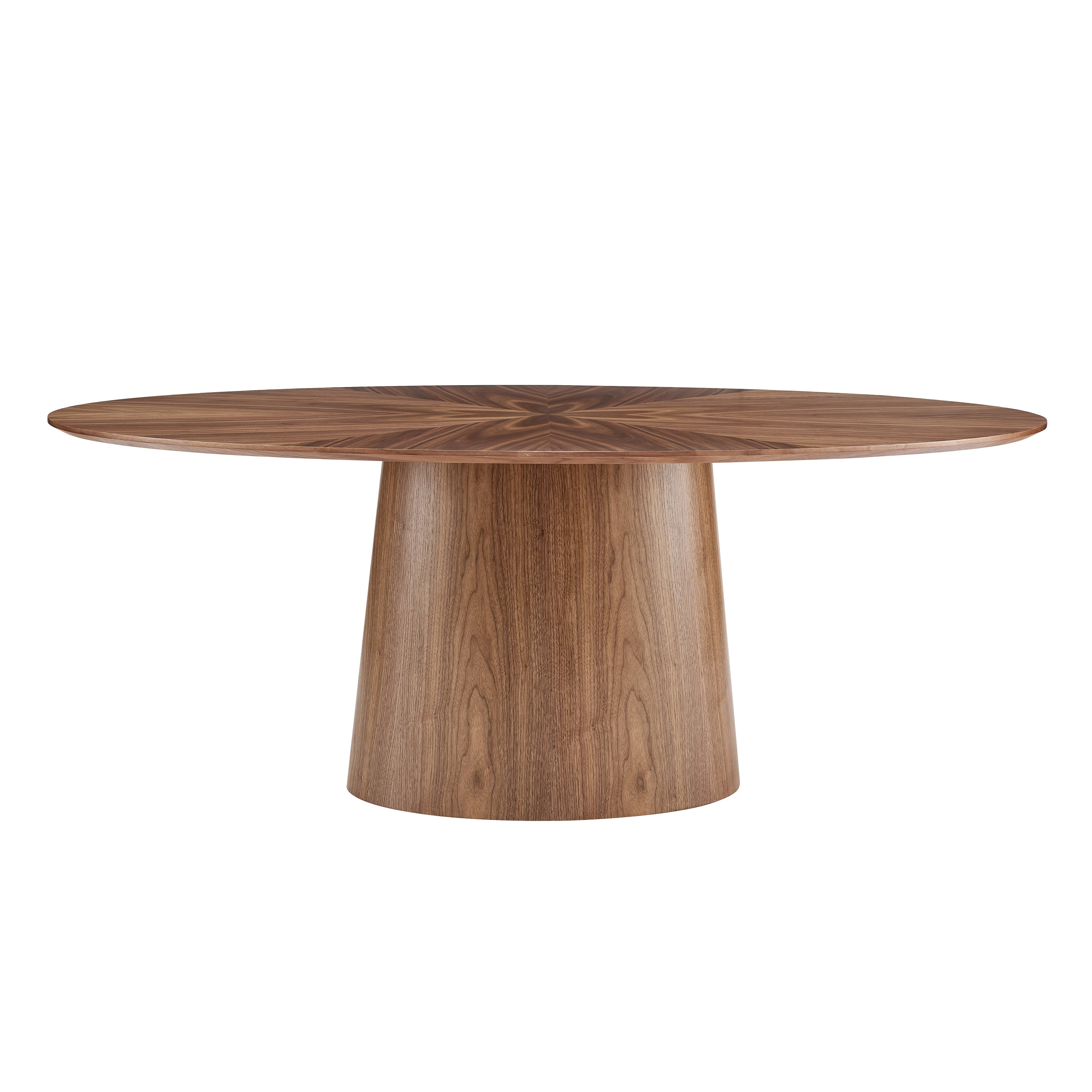 Deodat Oval Table in American Walnut in Star Pattern