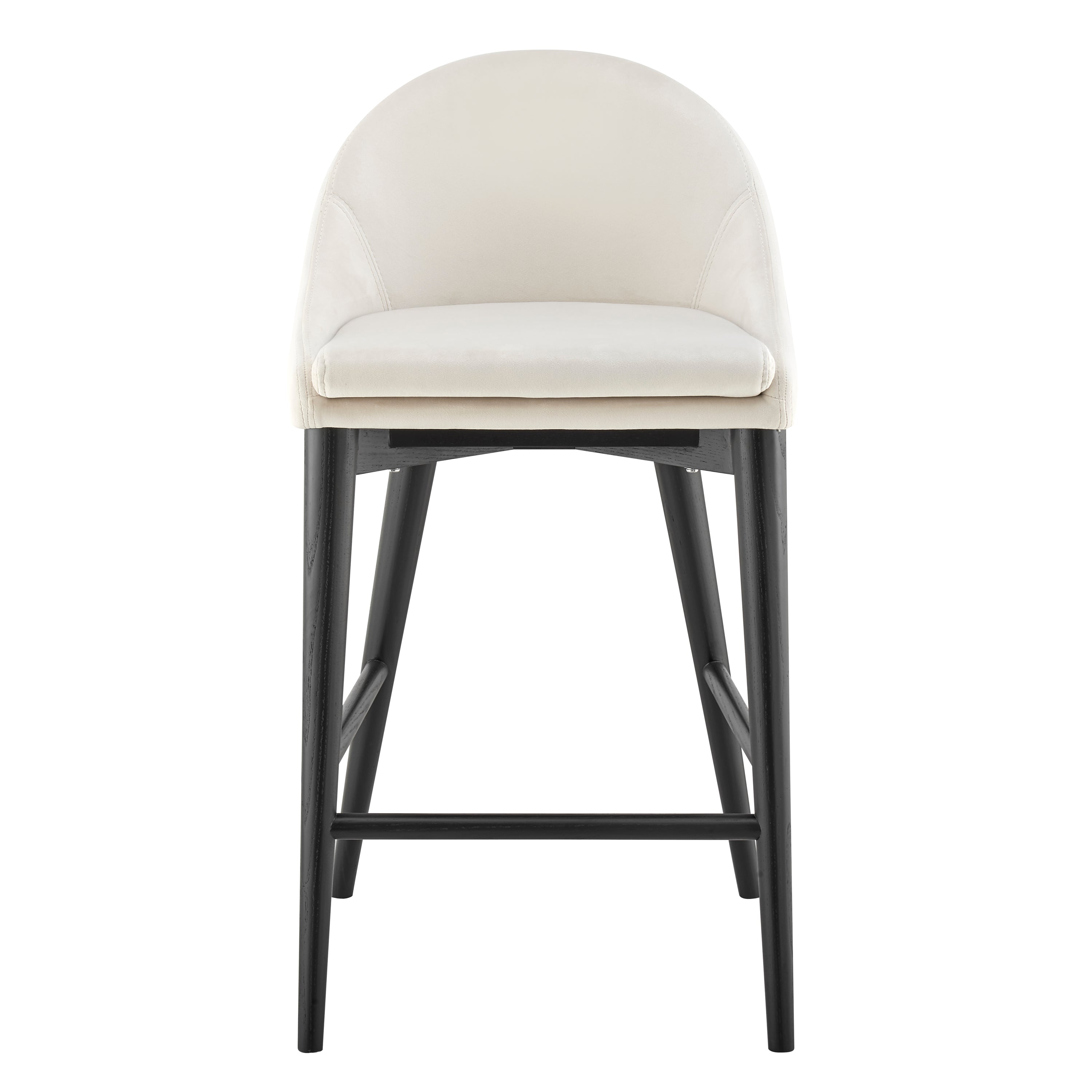 Baruch Counter Stool in Beige with Matte Black Legs - Set of 1