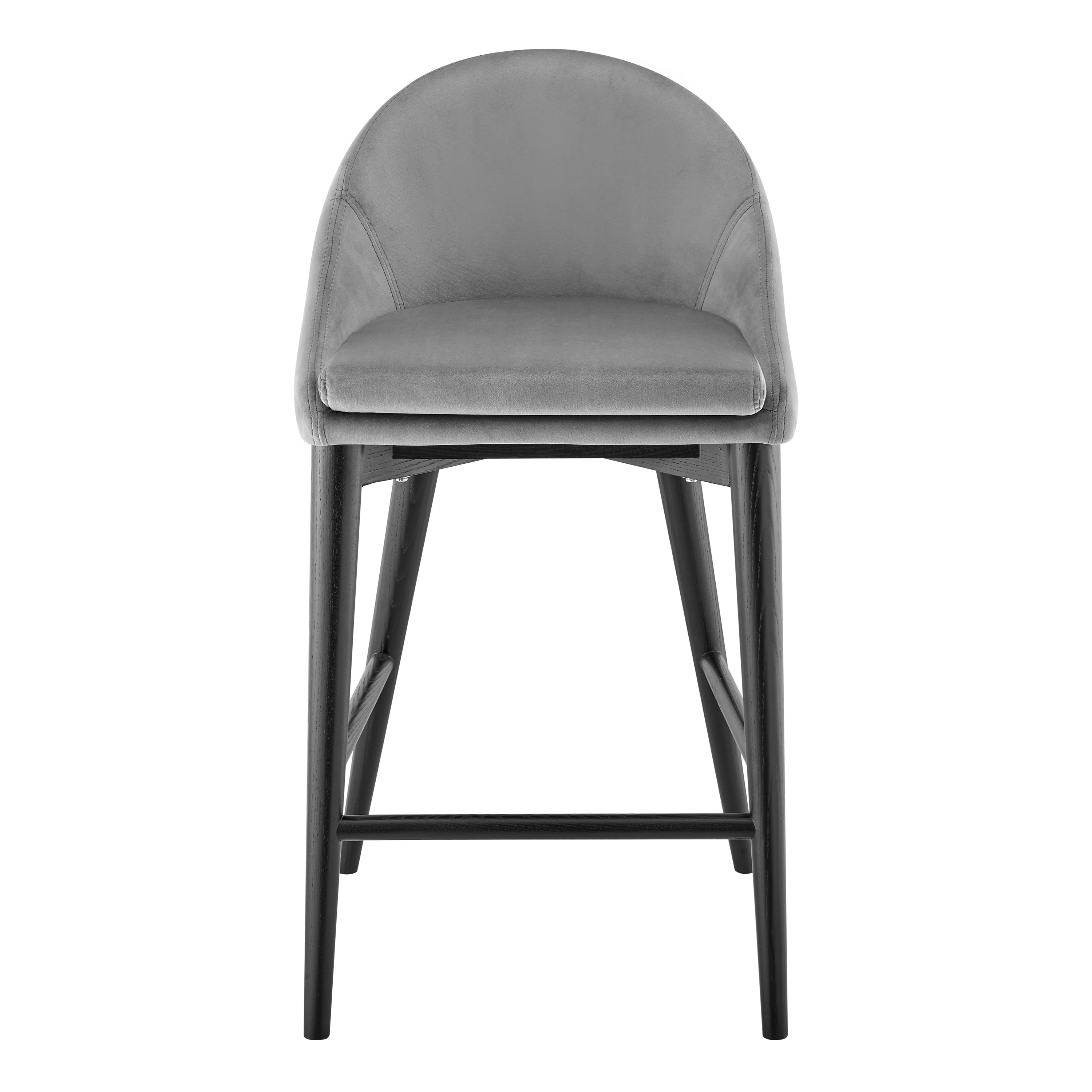 Baruch Counter Stool in Gray with Matte Black Legs - Set of 1