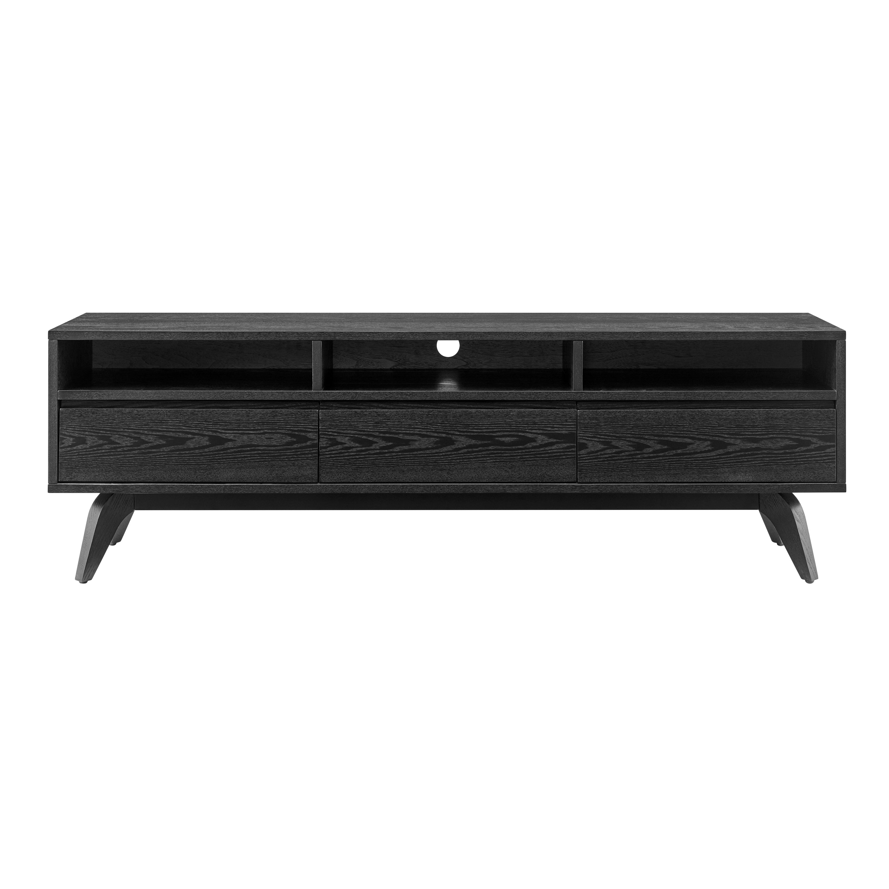 Lawrence 63" Media Stand in Black Stained Ash