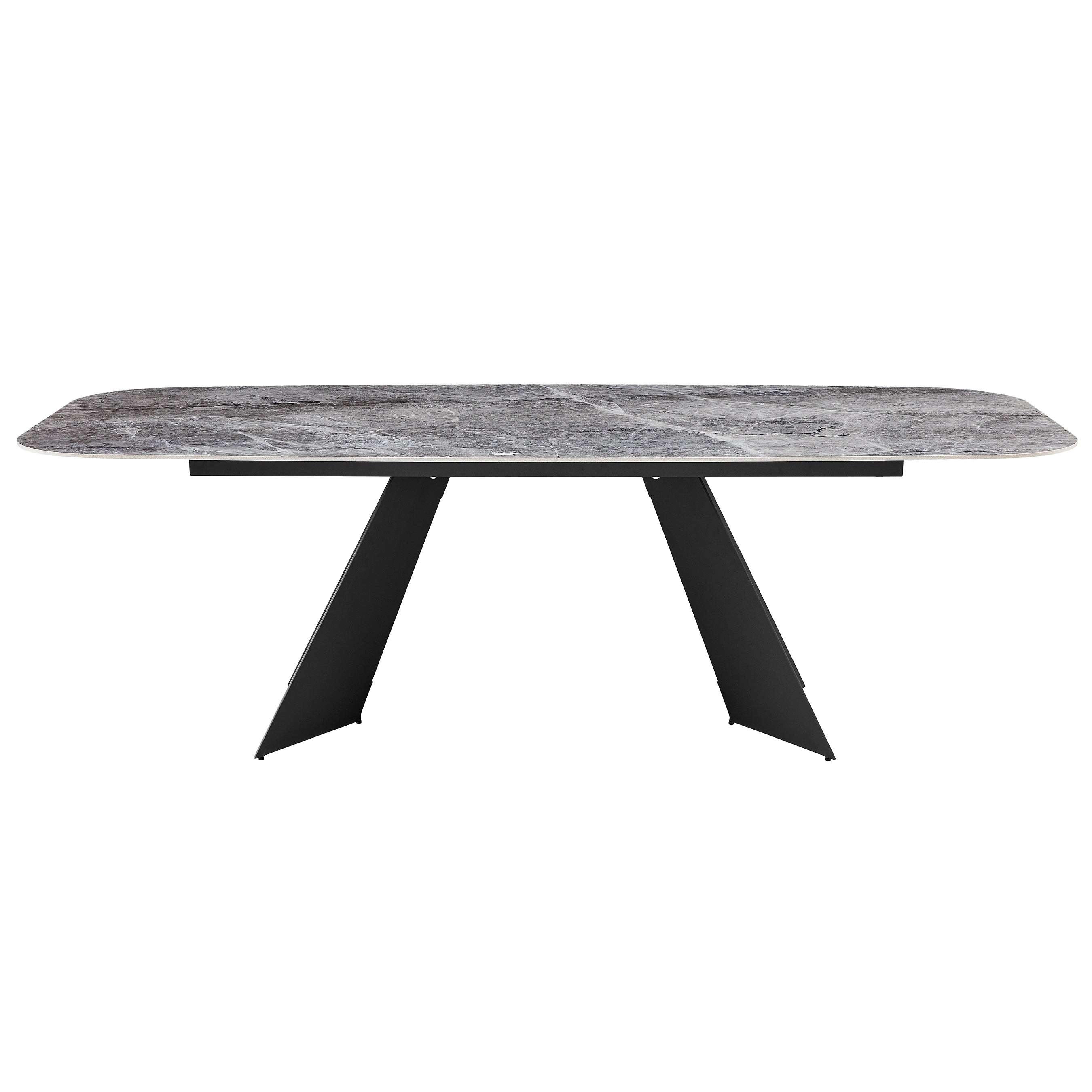 Lizarte Table in Gray Ceramic with Matte Dark Gray Base