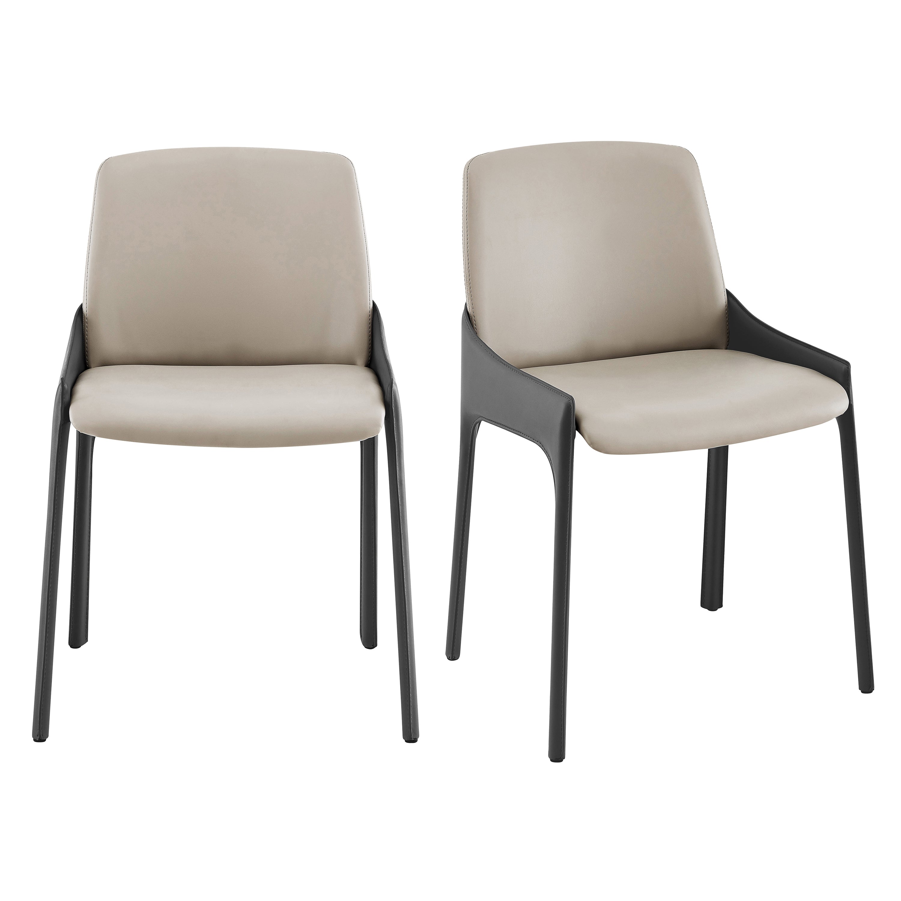 Vilante Side Chair in Light Gray and Gray - Set of 2