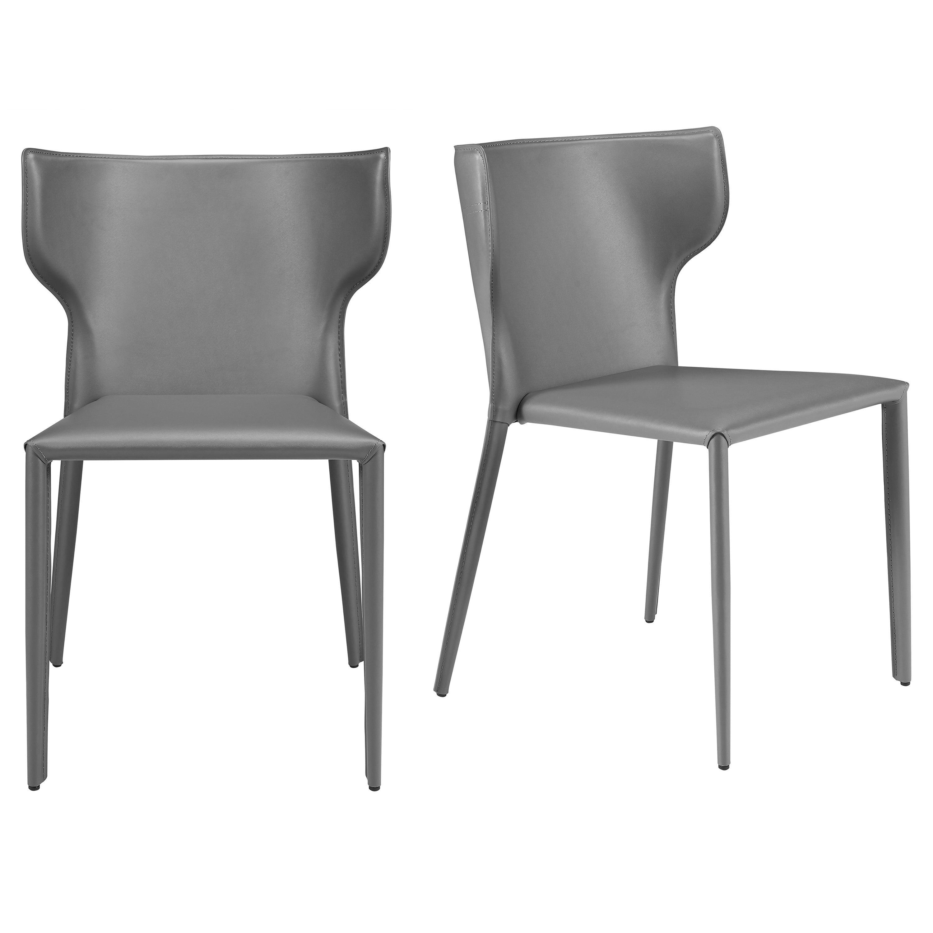 Divinia Stacking Chair in Gray - Set of 2