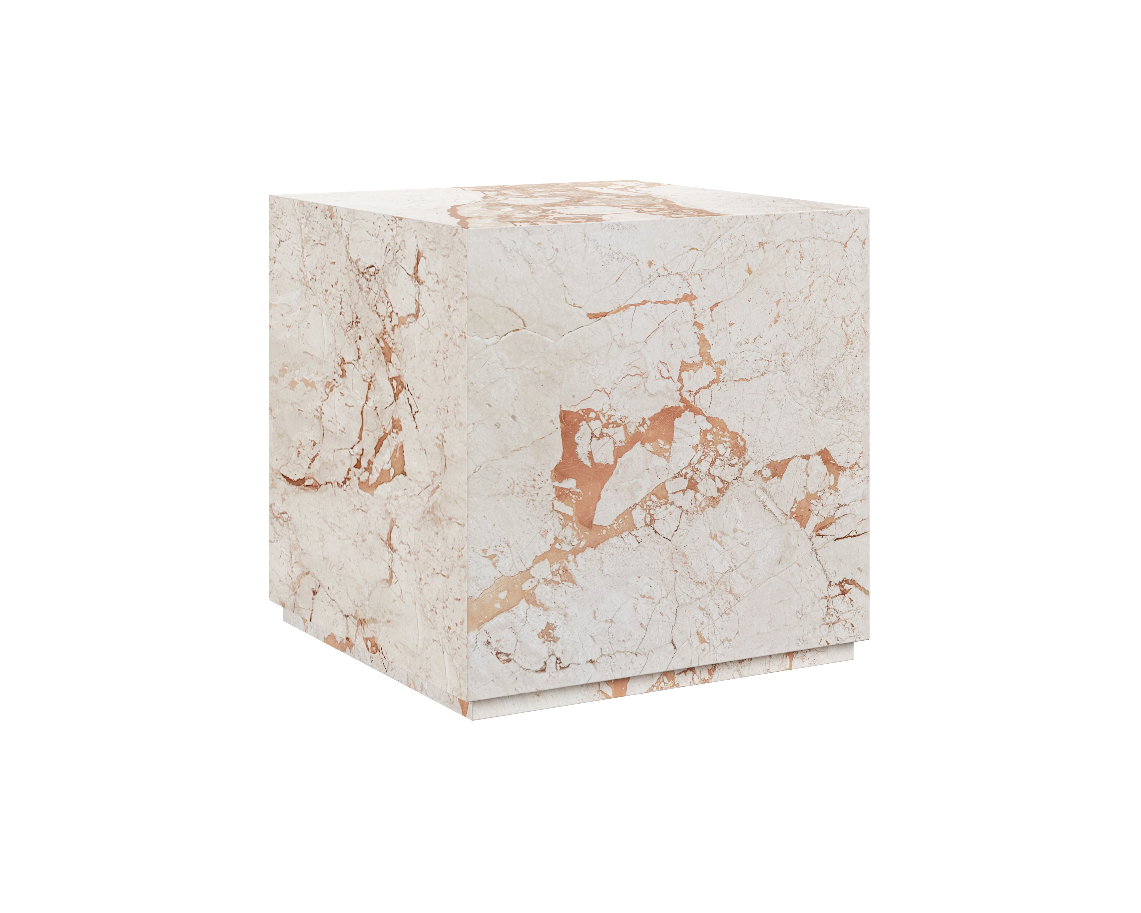 Laros End Table - Crema Breccia Marble