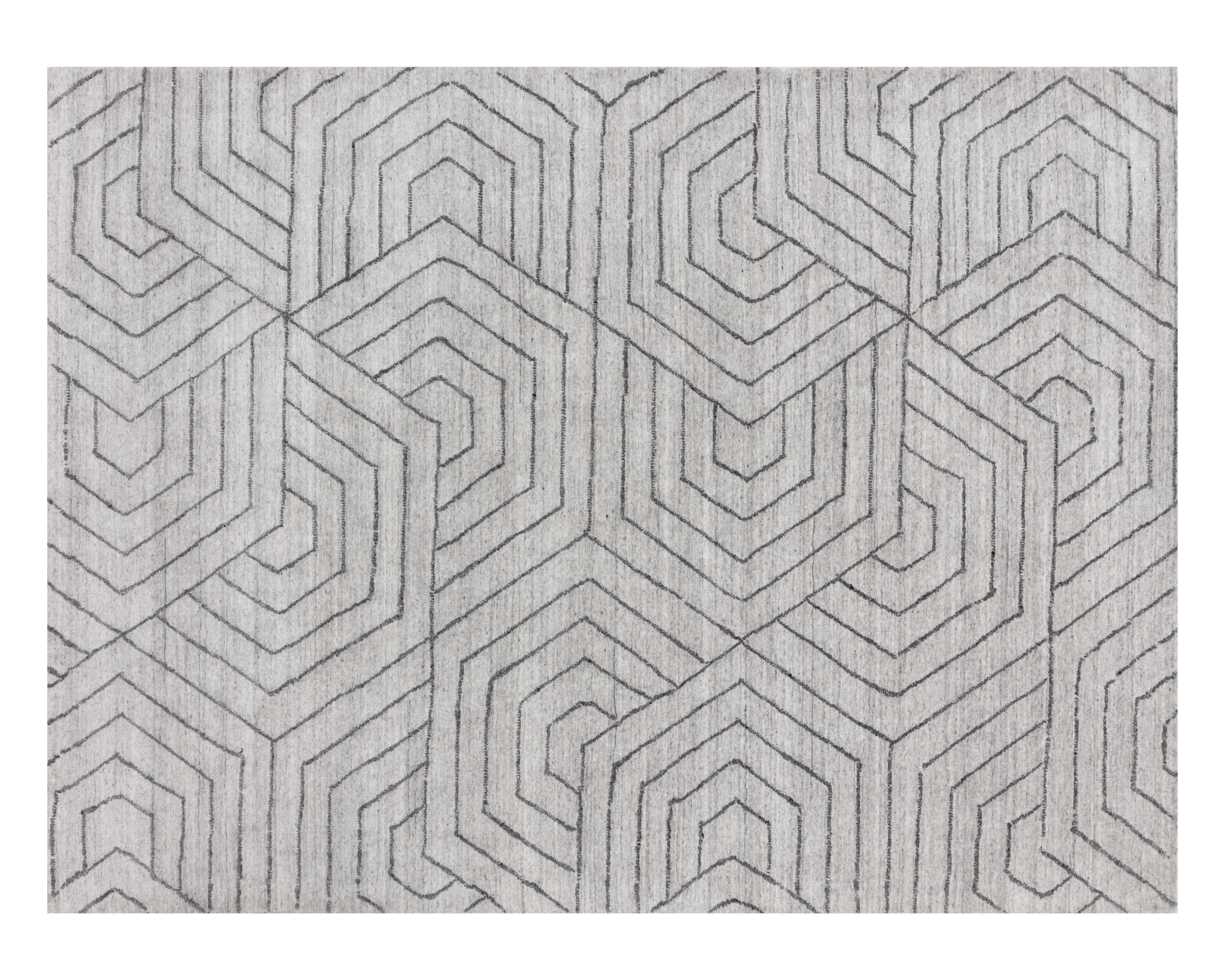 Mazey Handloomed Rug  Grey  9' X 12'