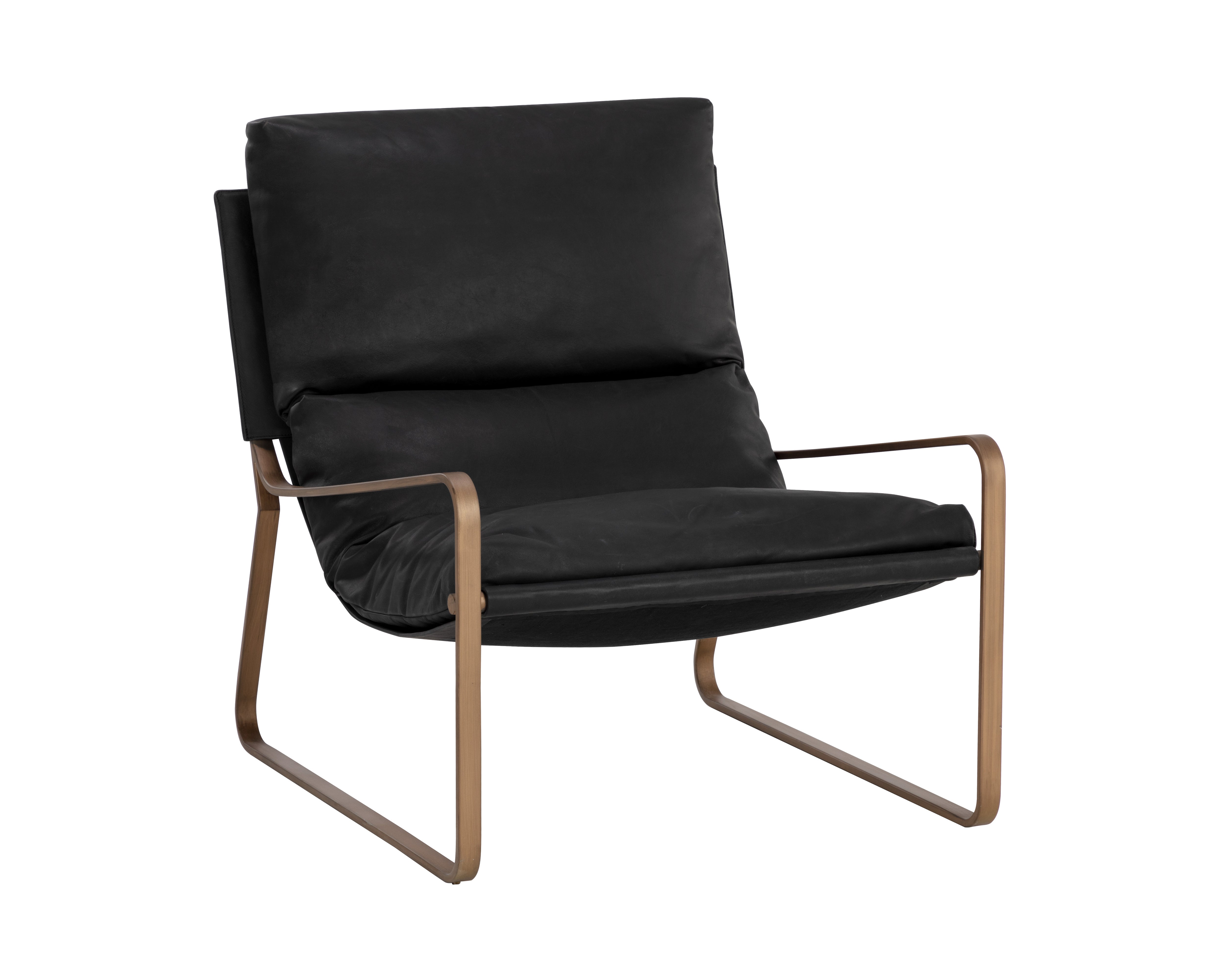 Zancor Lounge Chair  Antique Brass 