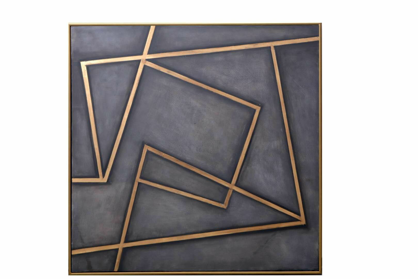 In A Maze  60" X 60"  Gold Floater Frame