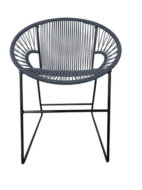 Puerto Dining Chair Black Frame - Color Grey Weave