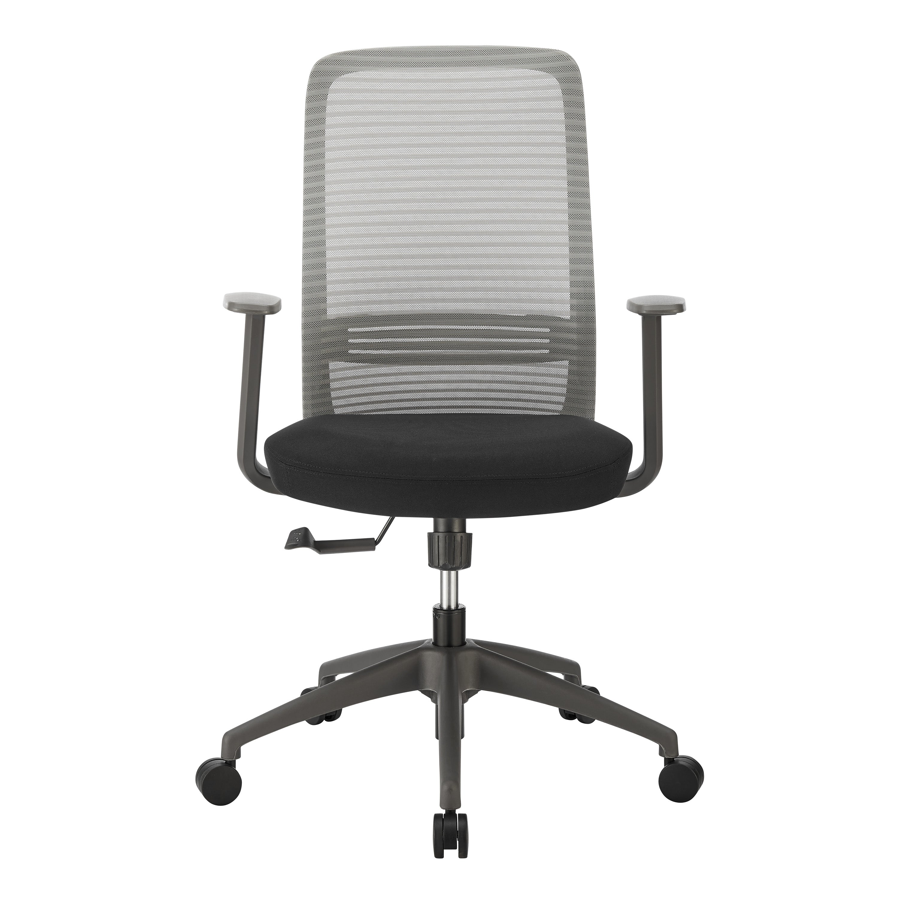 Kasper Mid-Back Office Chair in Gray Mesh Back and Black Fabric Seat