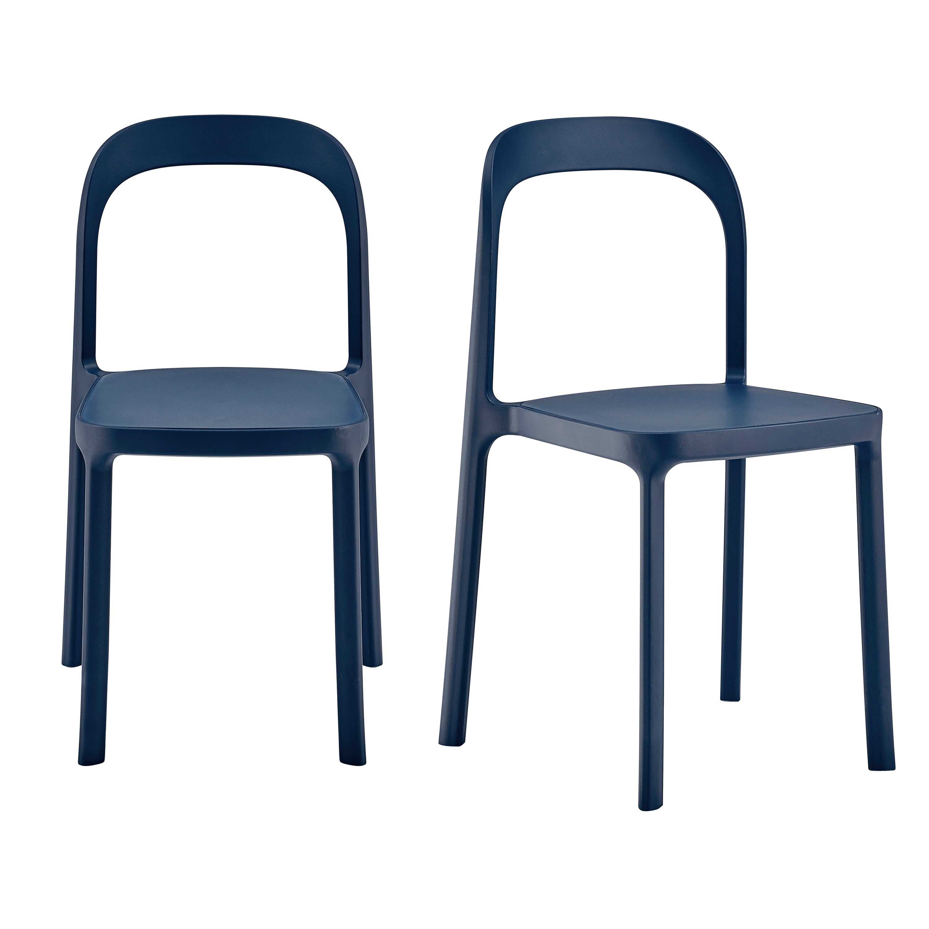 Lance Stackable Side Chair in Blue Polypropylene - Set of 2