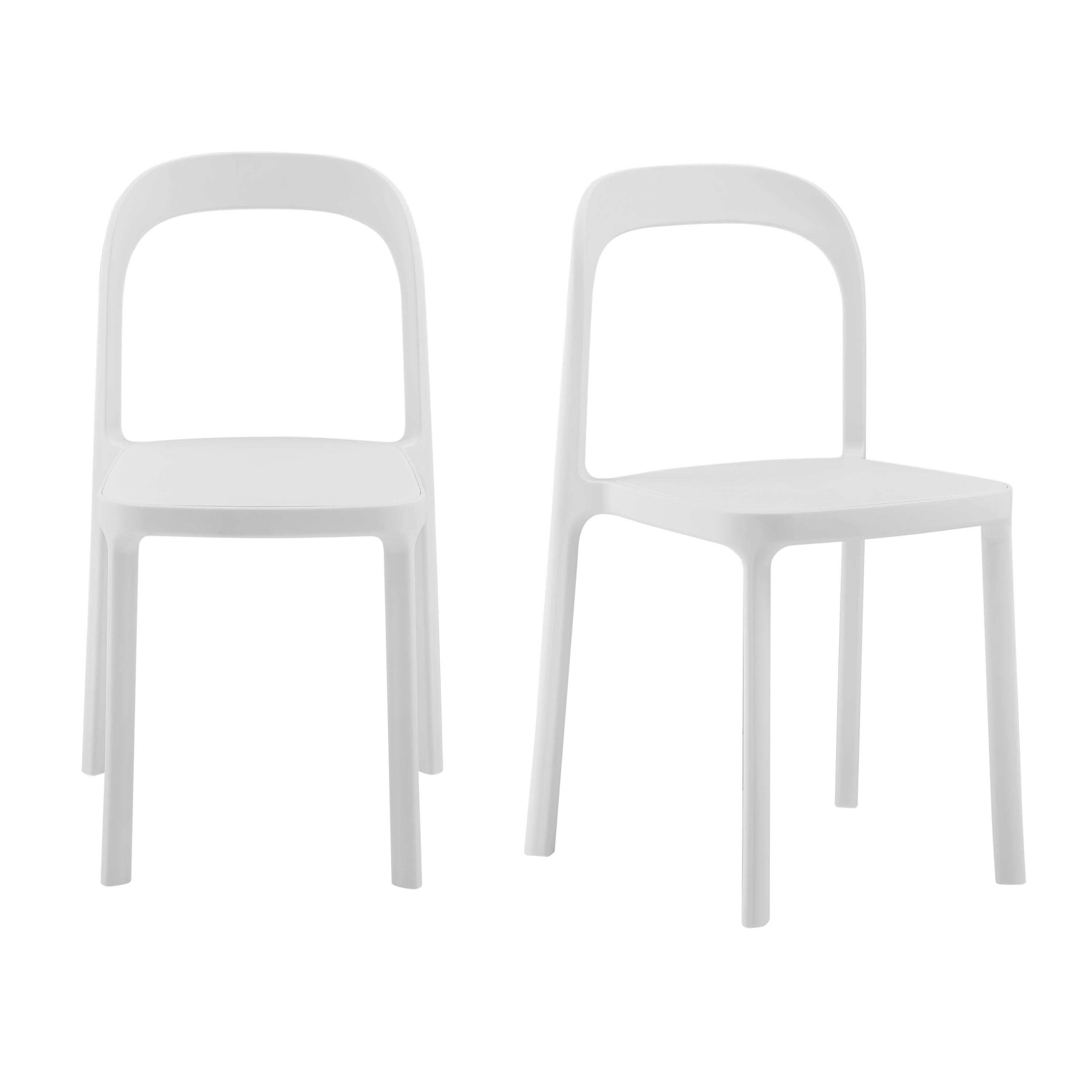 Lance Stackable Side Chair in White Polypropylene - Set of 2