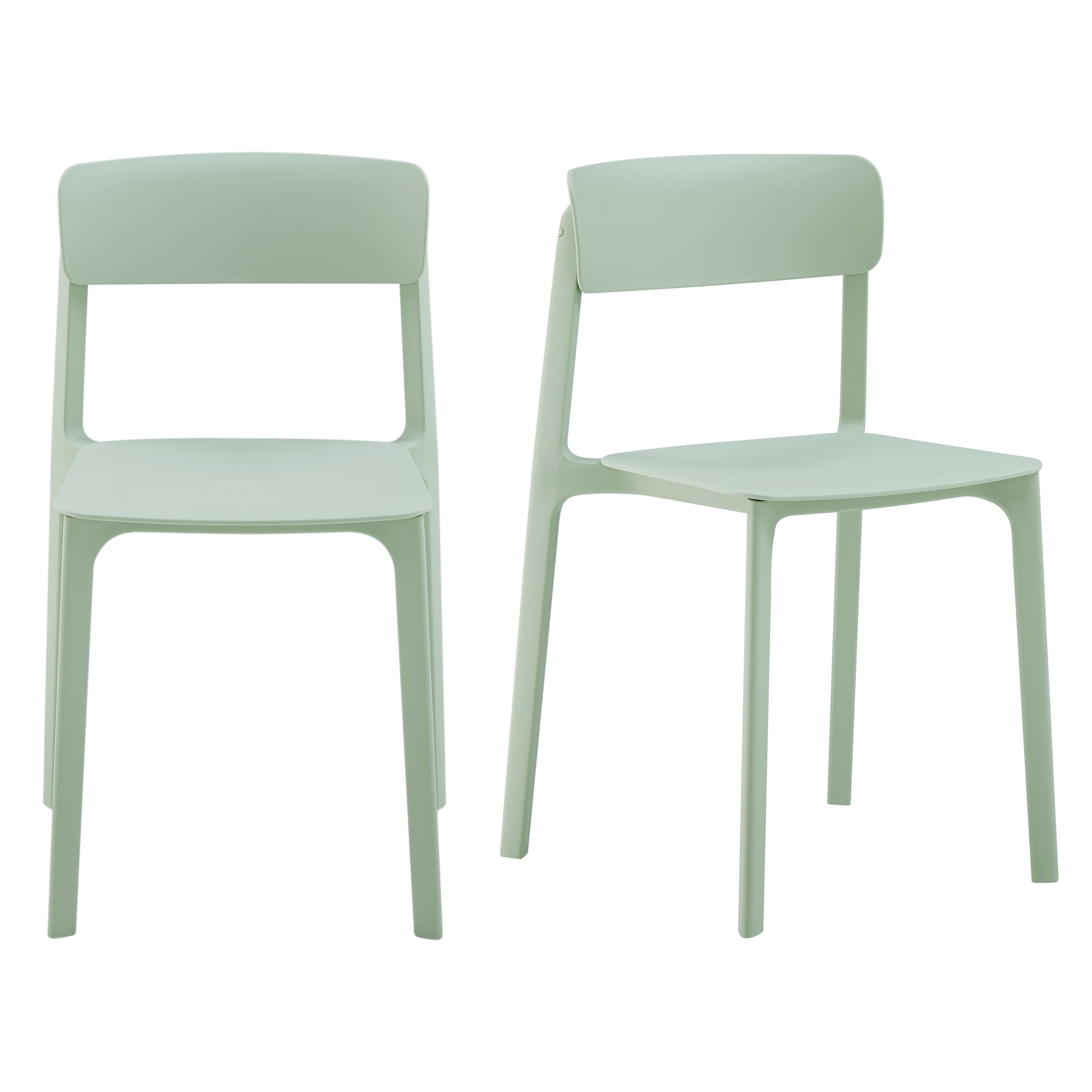 Tibo Stackable Side Chair in Mint Polypropylene - Set of 2