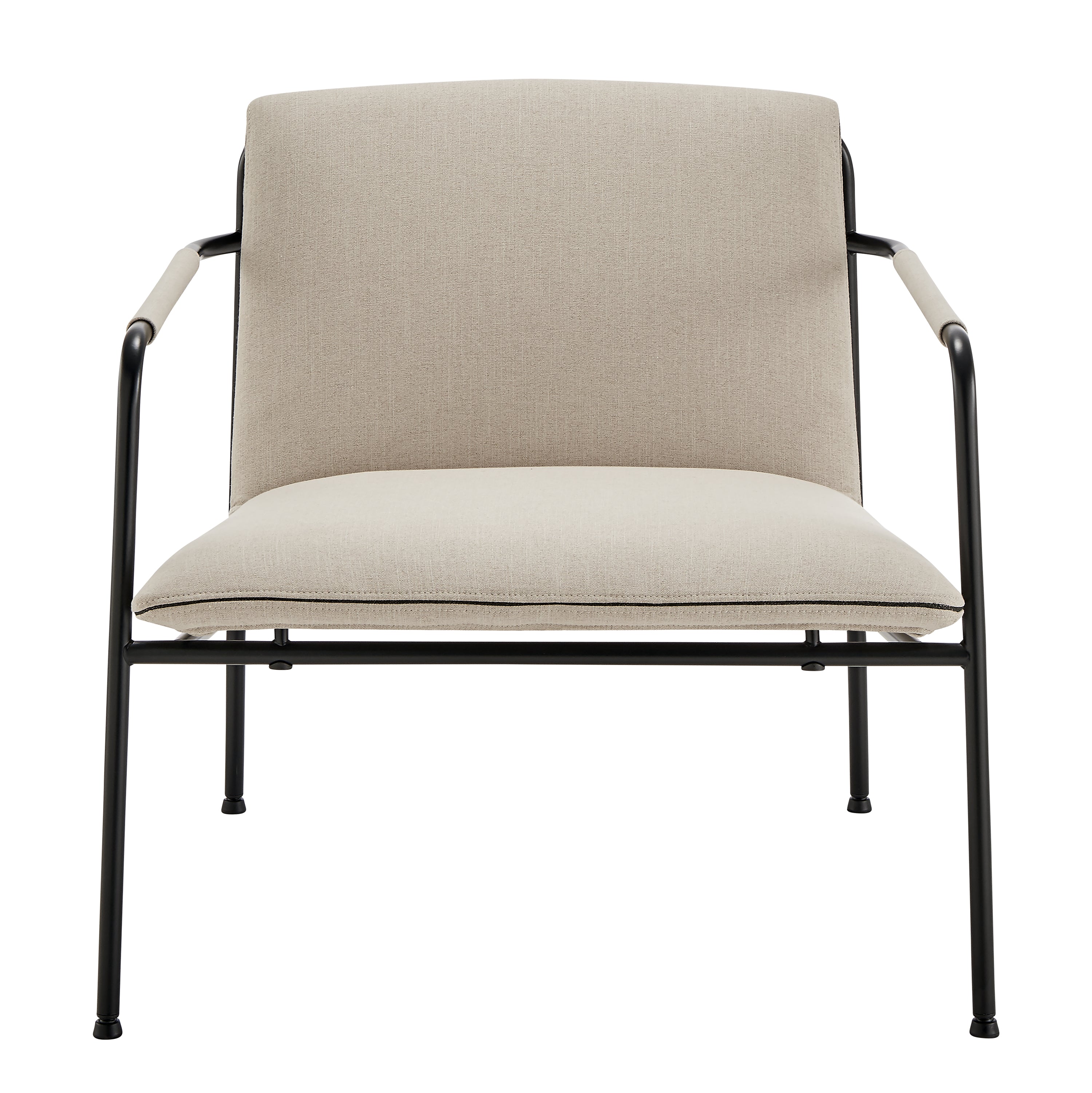 Ludvig Lounge Chair in Tan Fabric with Black Frame