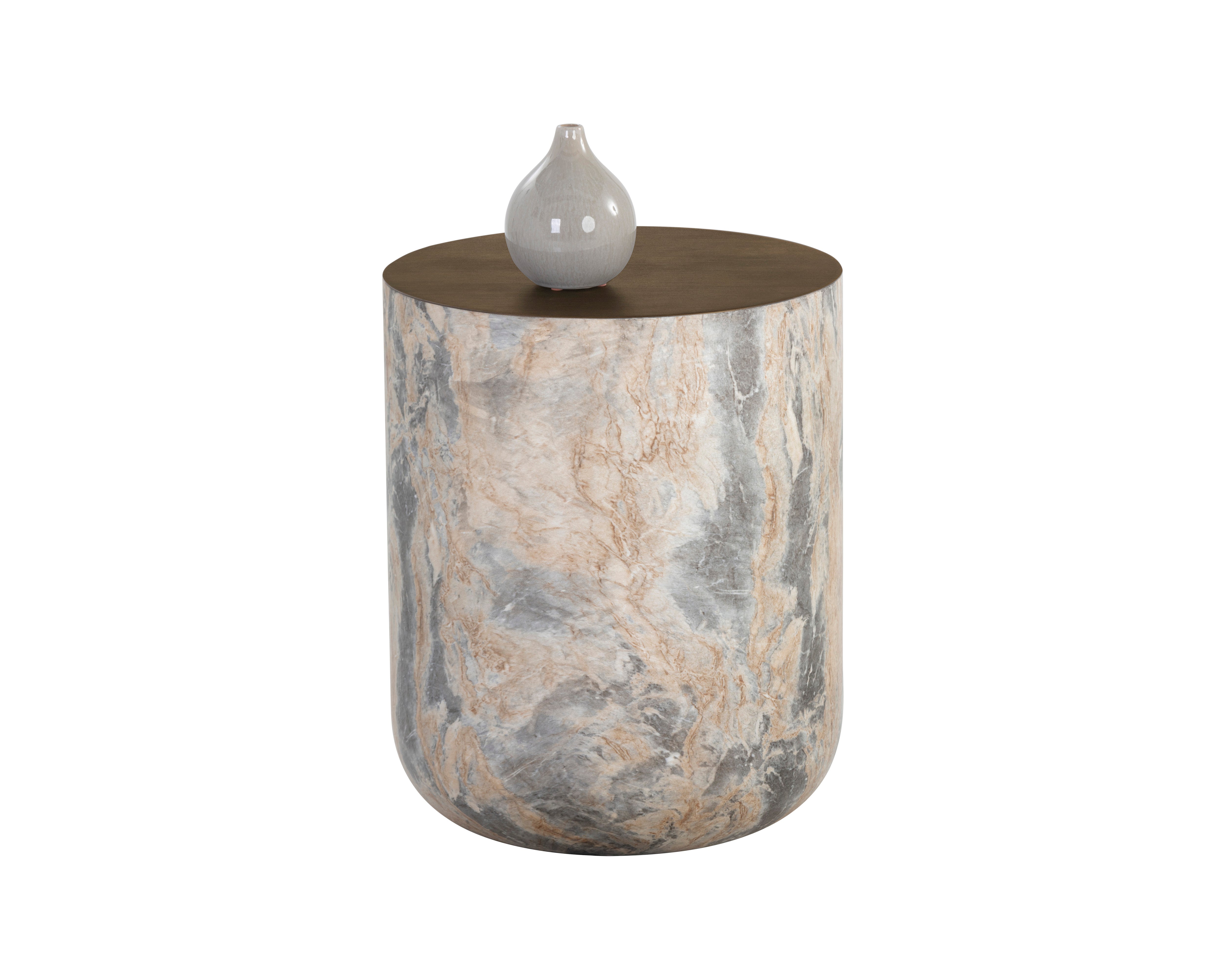 Diaz End Table  Marble Look