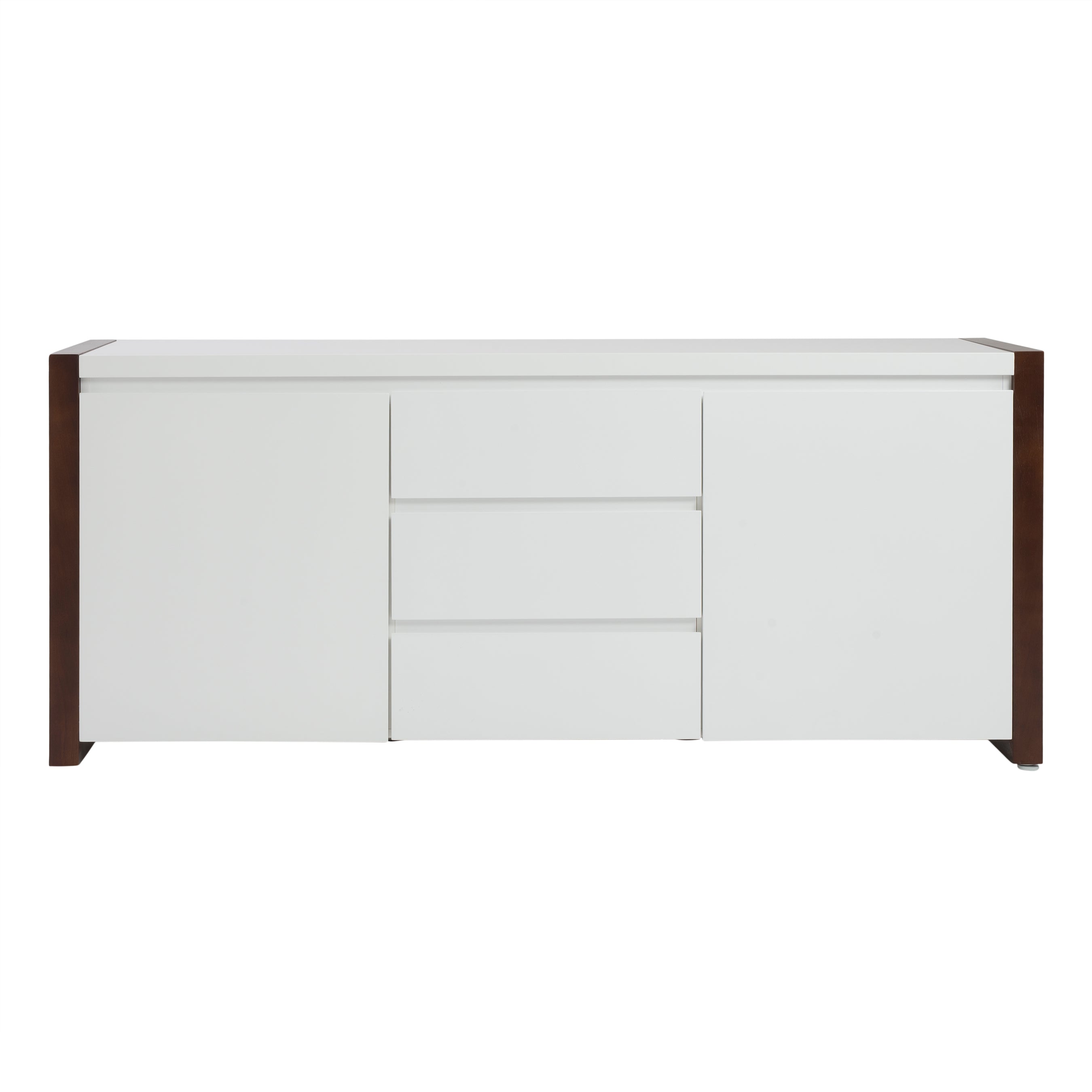 Manon Sideboard in Matte White and Dark Walnut