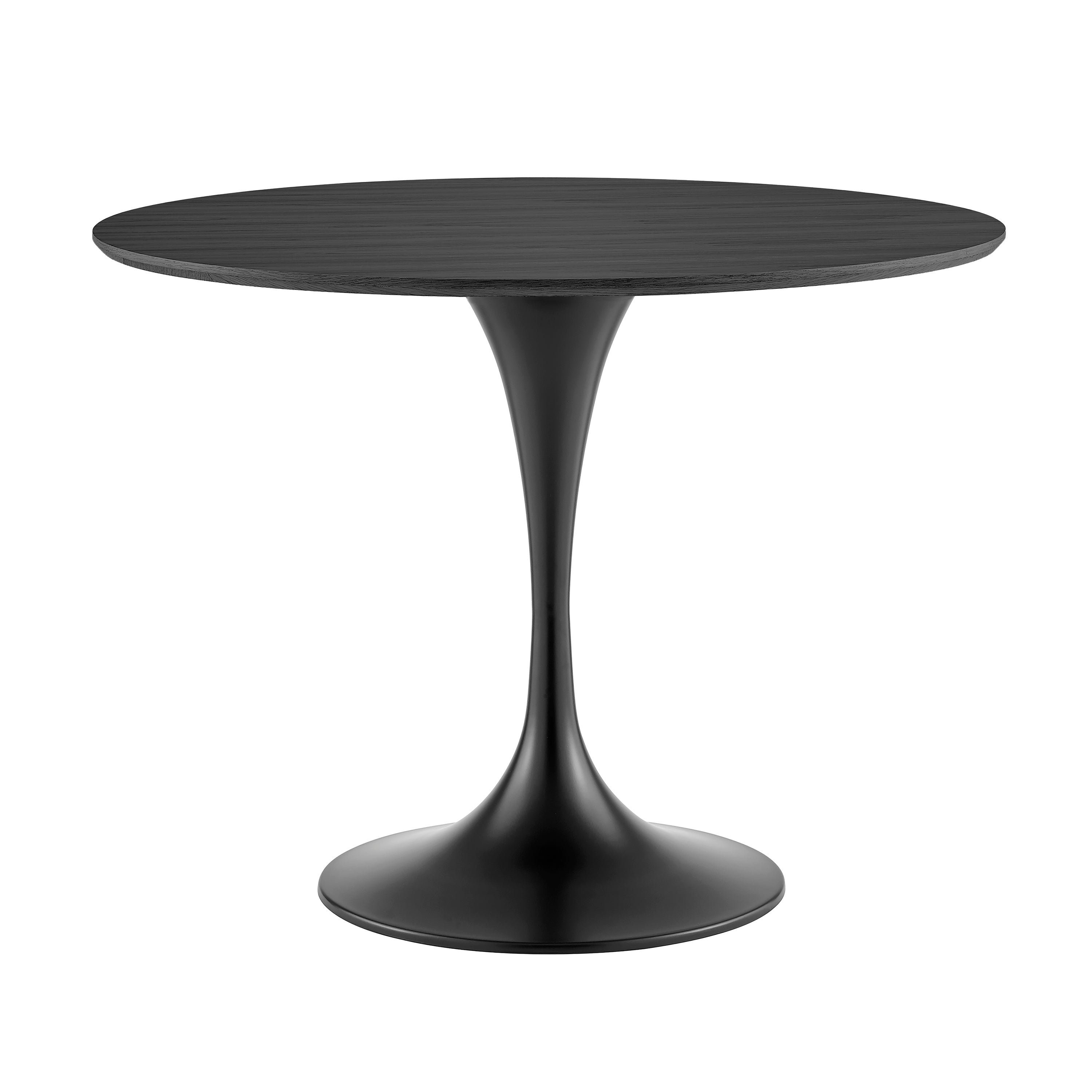 Astrid Round Table with Black Top and Matte Black Base