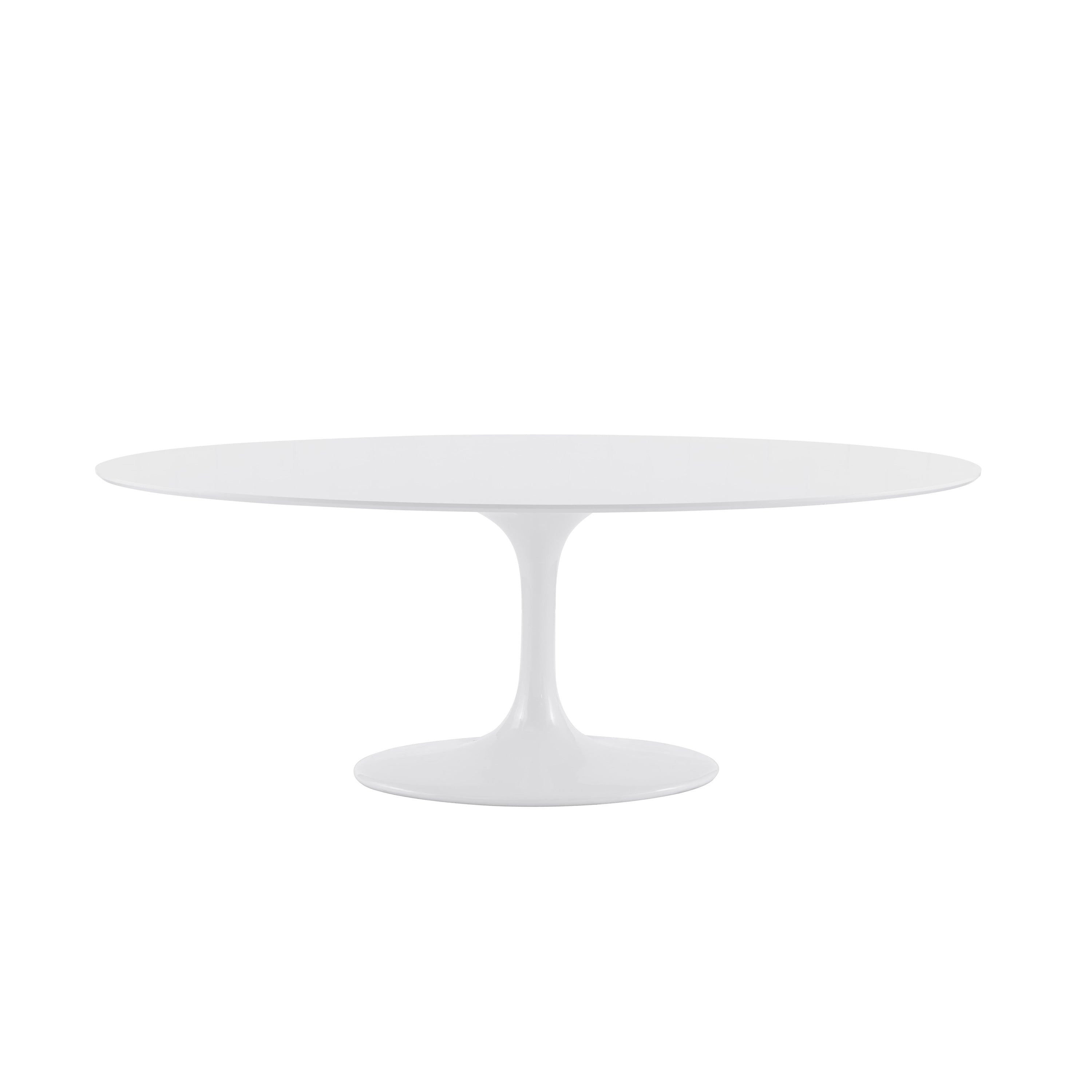 Astrid Oval Table with Matte White Top and High High Gloss White Base