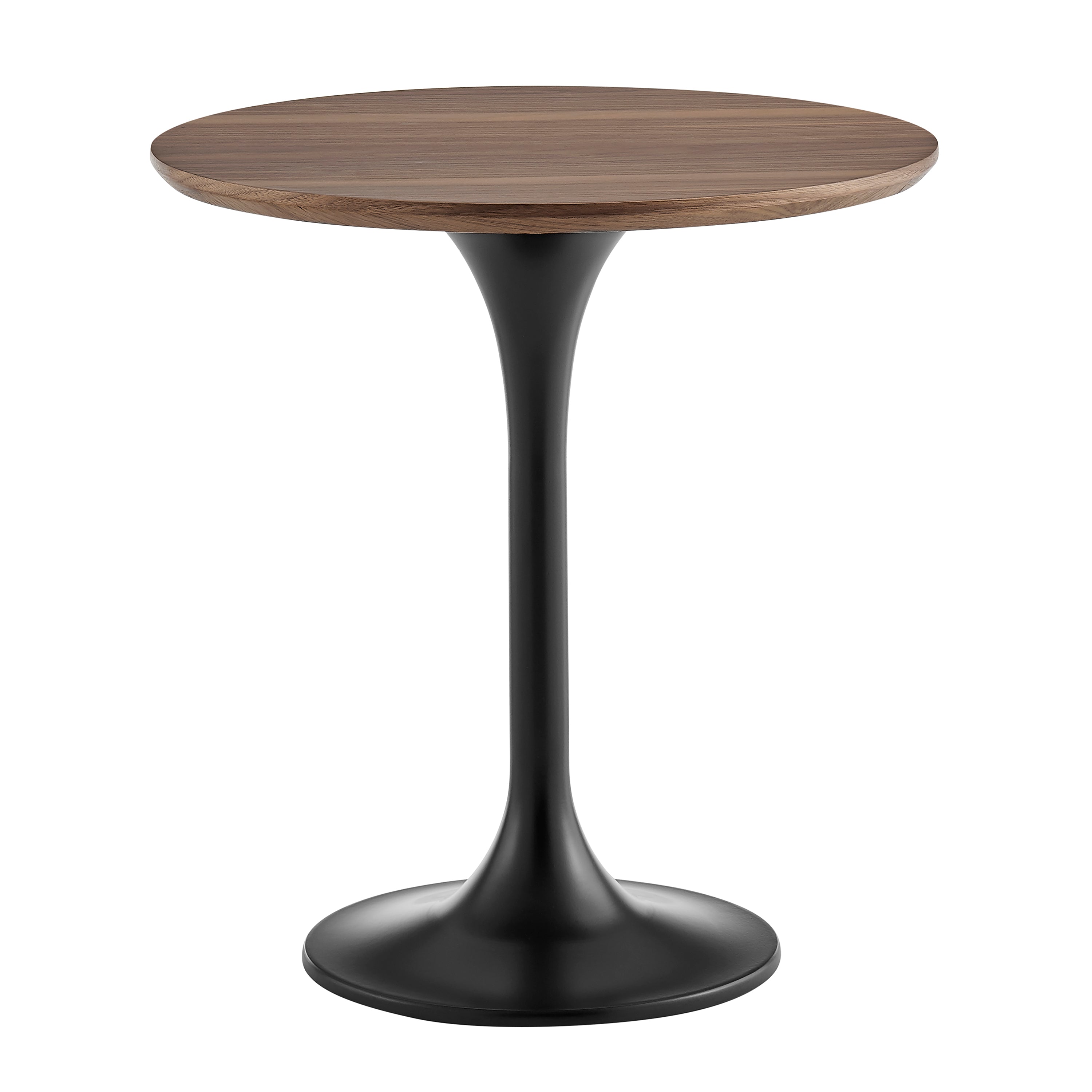 Astrid Side Table with Walnut Veneer Top and Matte Black Base