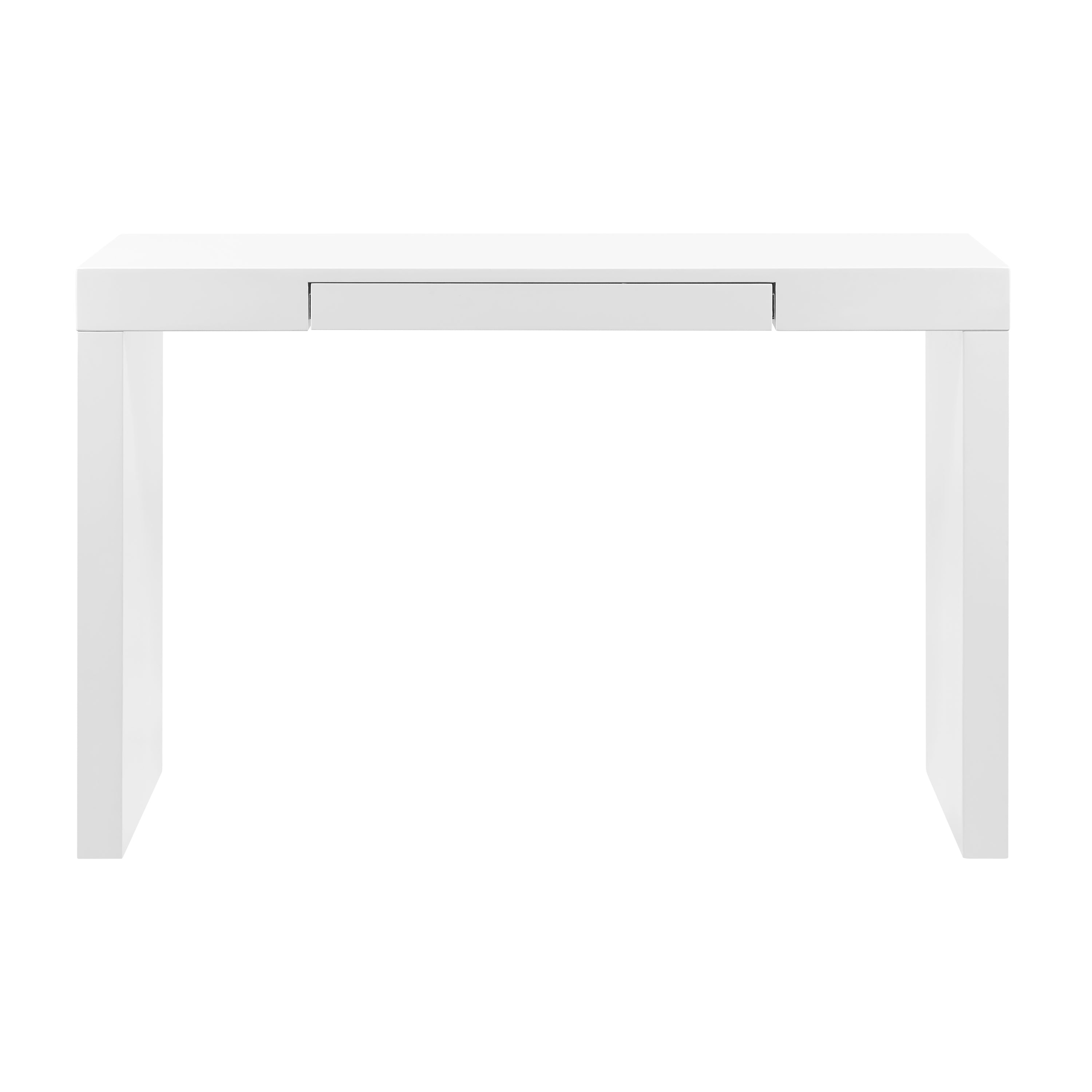 Doug Desk in Matte White Lacquered with One Drawer