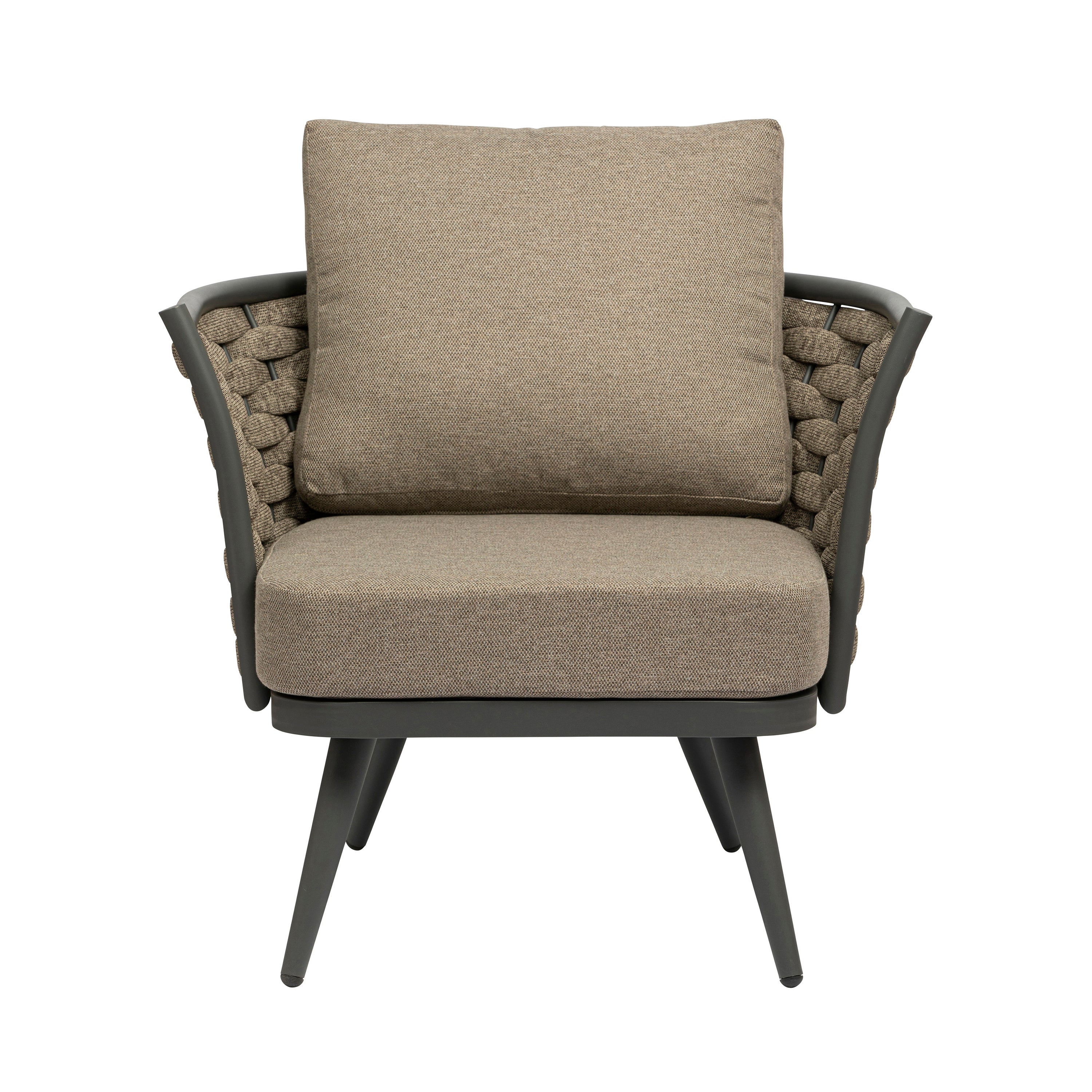 Solna Lounge Chair in Taupe Fabric with Gray Frame