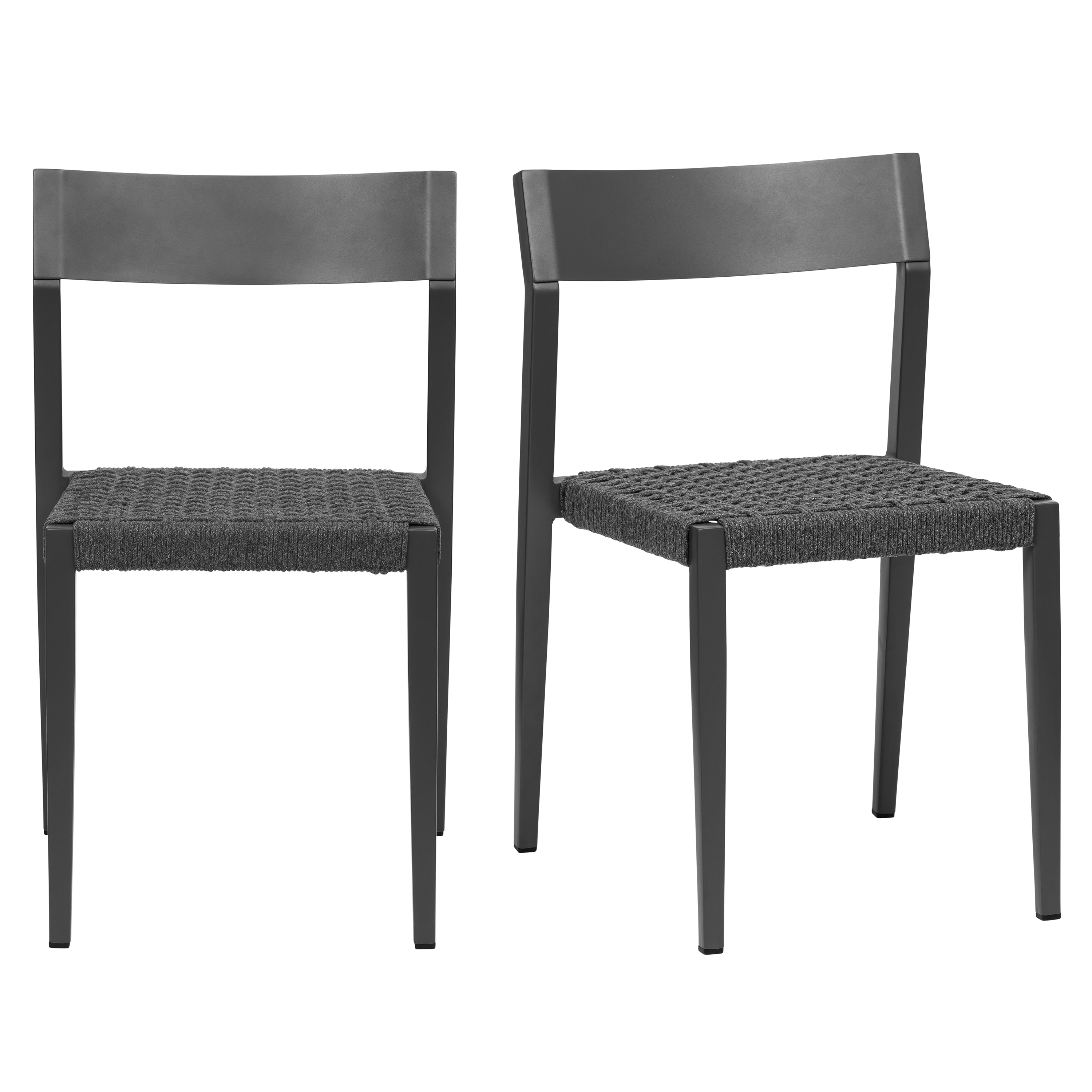 Ronan Outdoor Stackable Side Chair in Gray - Set of 2