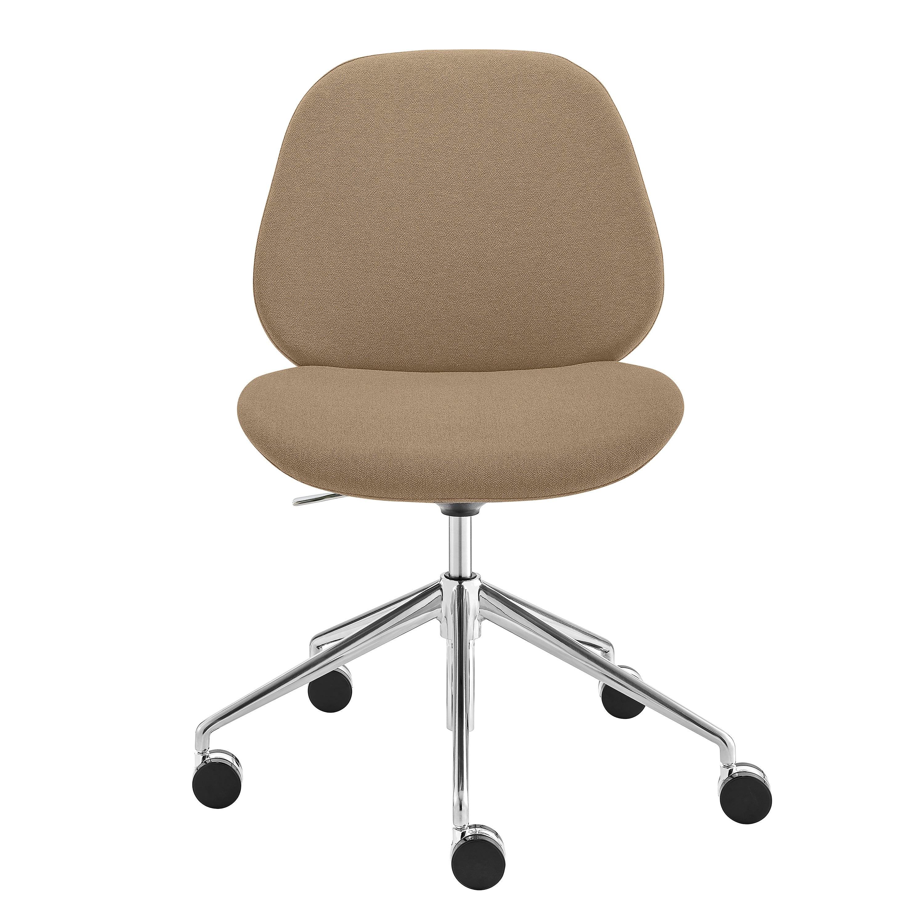 Lyle Office Chair in Taupe Fabric with Polished Aluminum Base