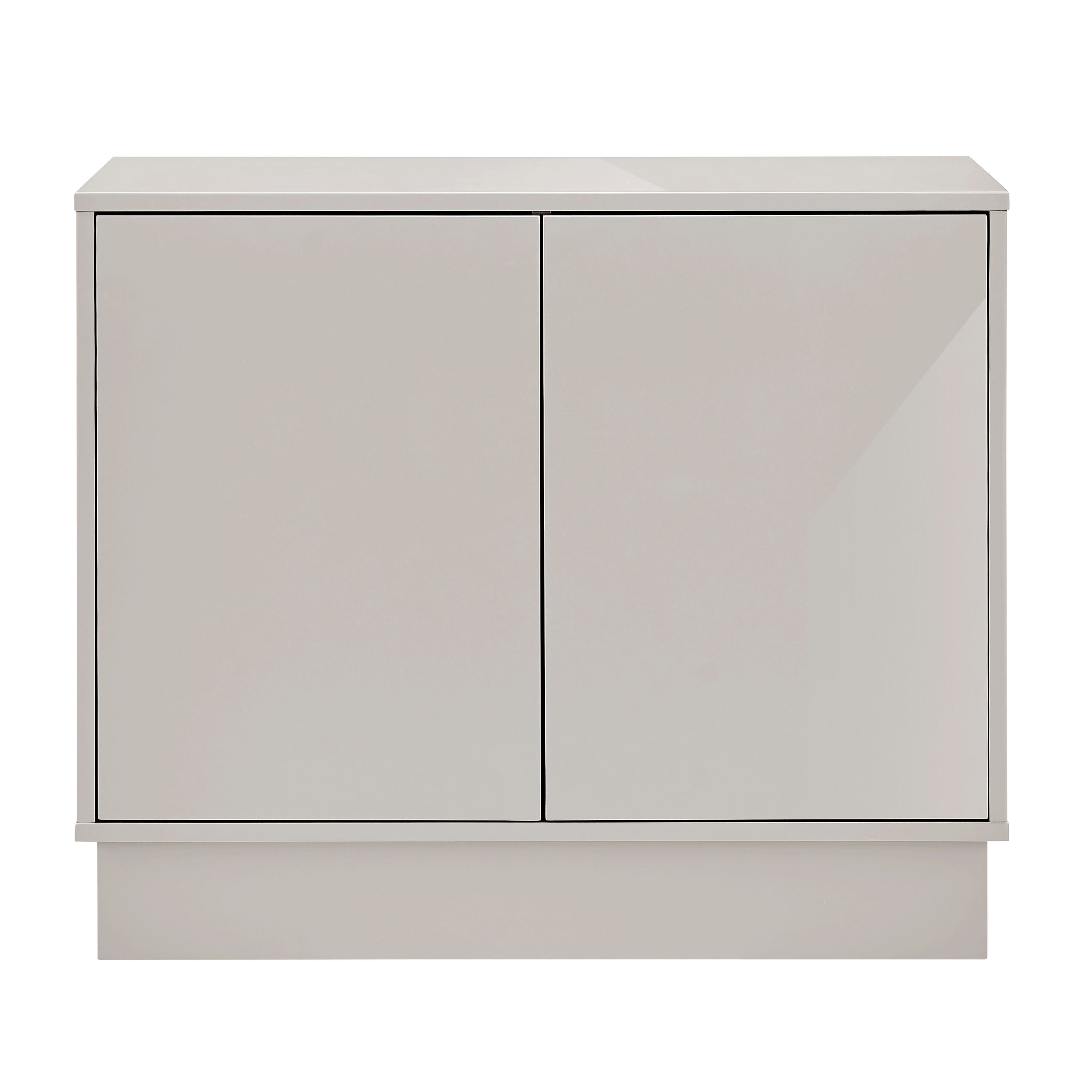 Tresero Cabinet in High Gloss Warm Gray