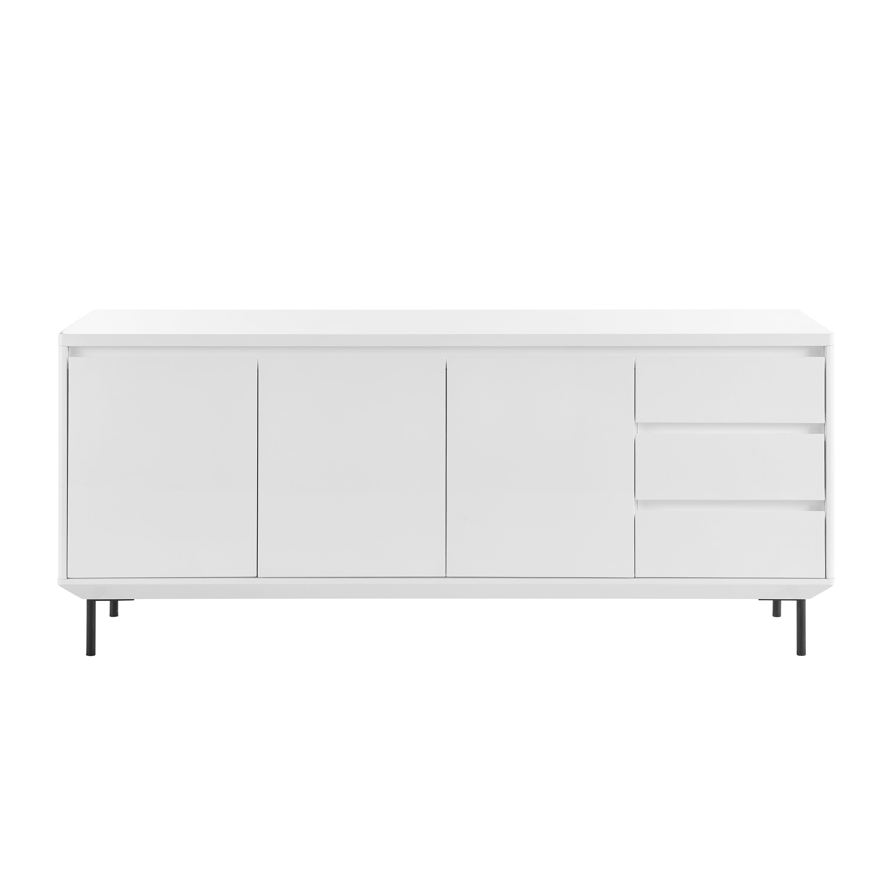 Saga Sideboard in Matte White and Matte Black Legs